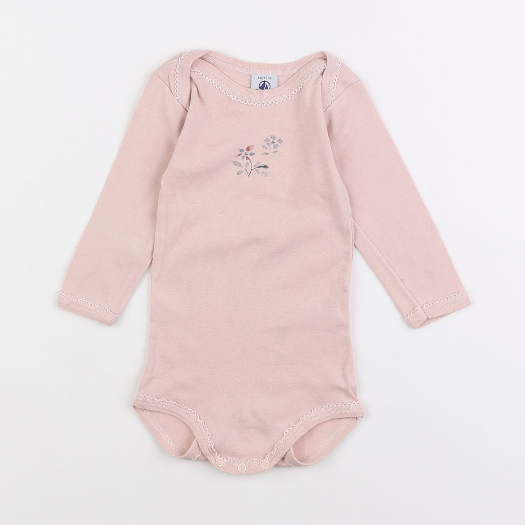 Petit Bateau - body rose - 6 mois