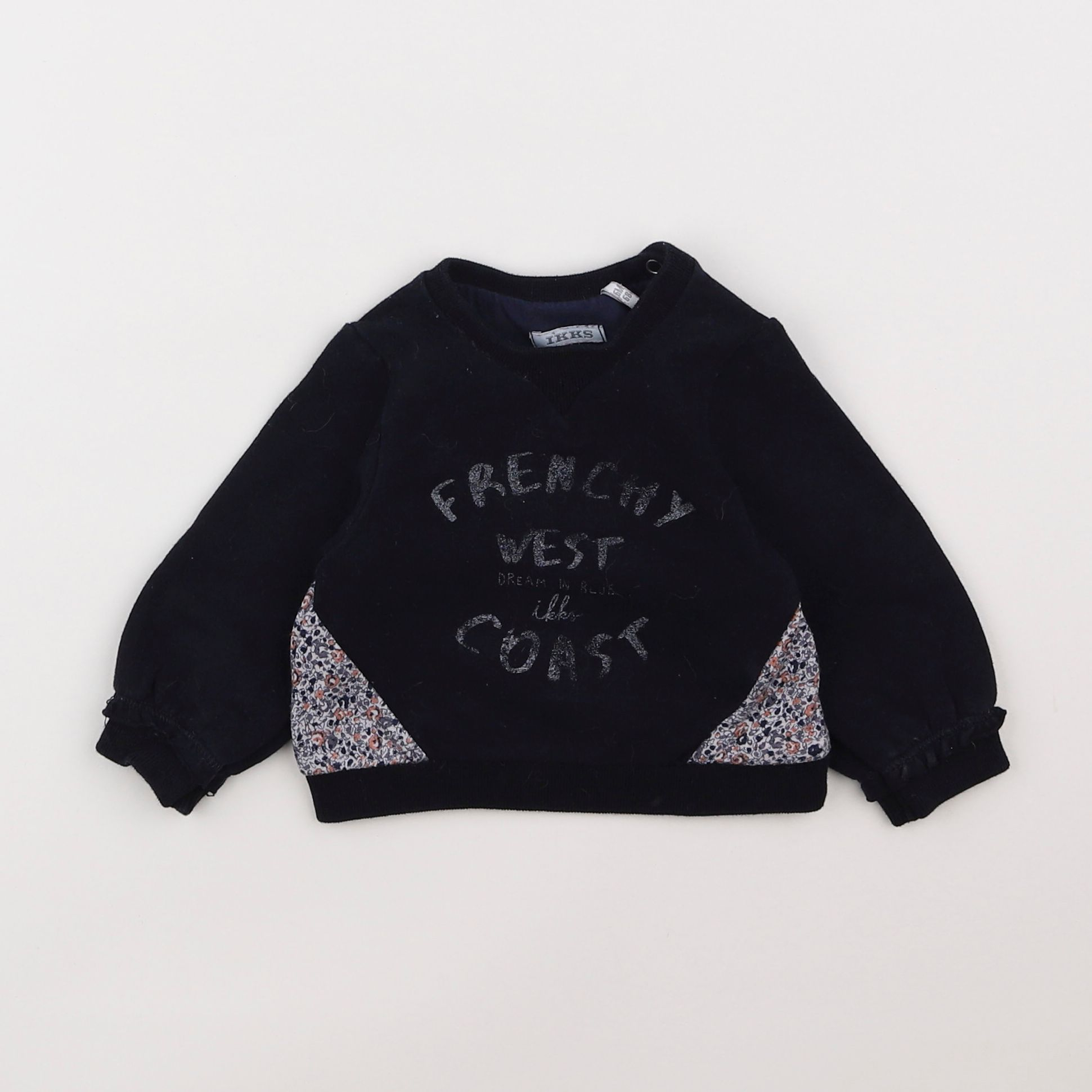 IKKS - sweat bleu - 6 mois