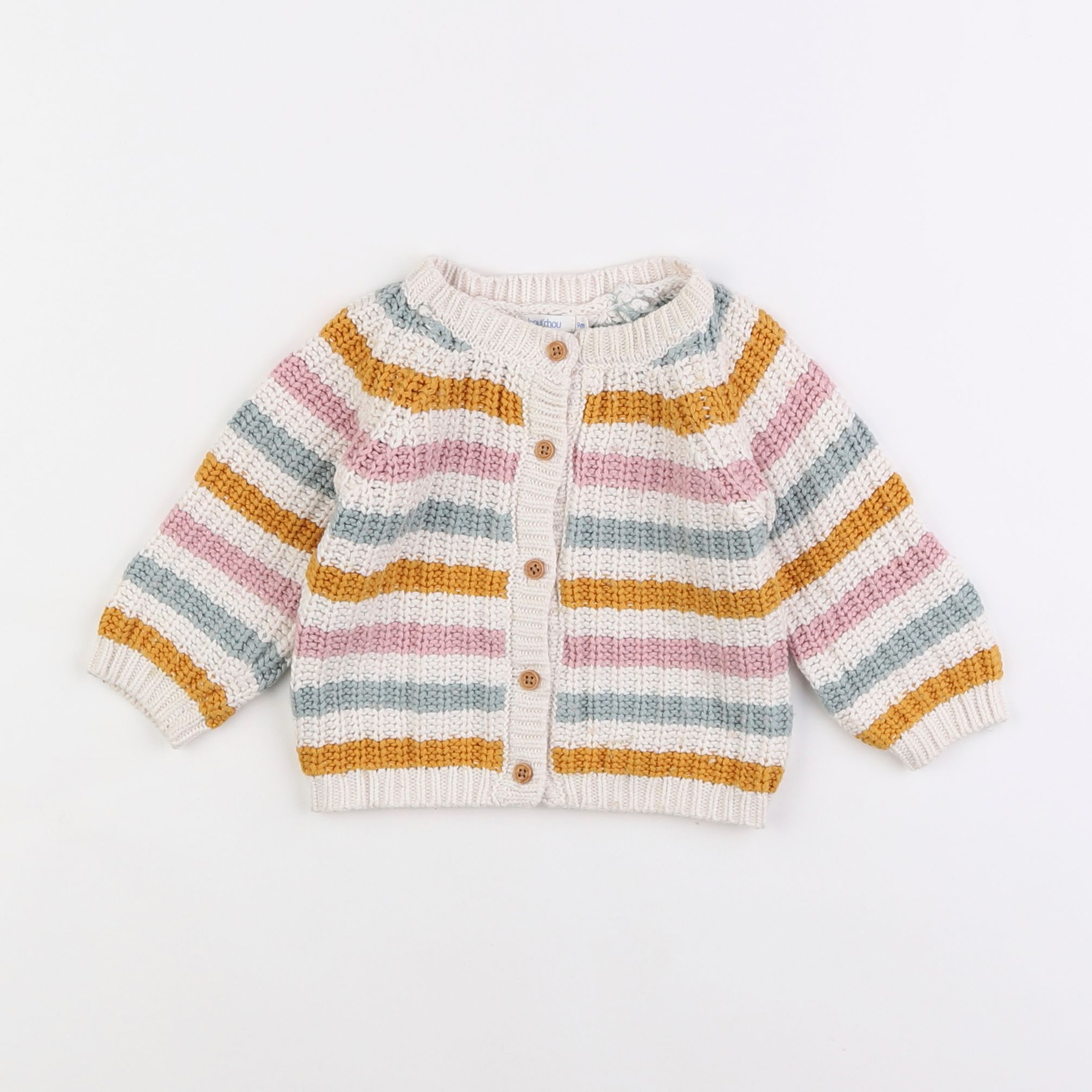 Boutchou - gilet multicolore - 9 mois