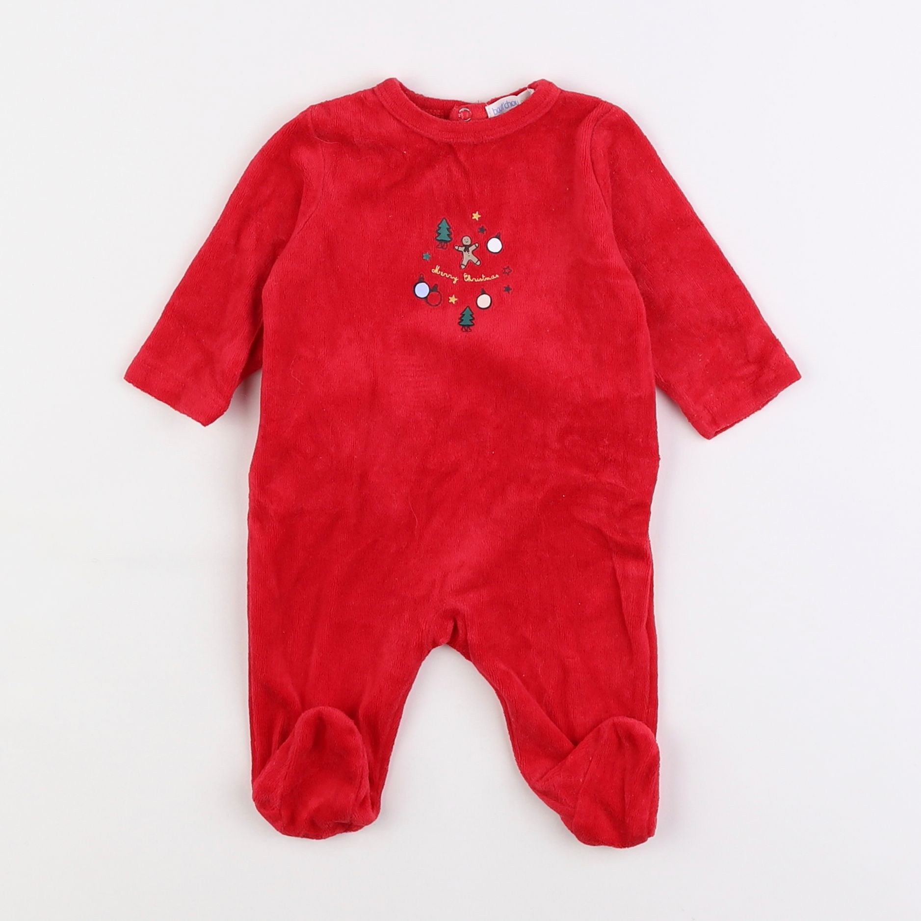 Boutchou - pyjama velours rouge - 1 mois