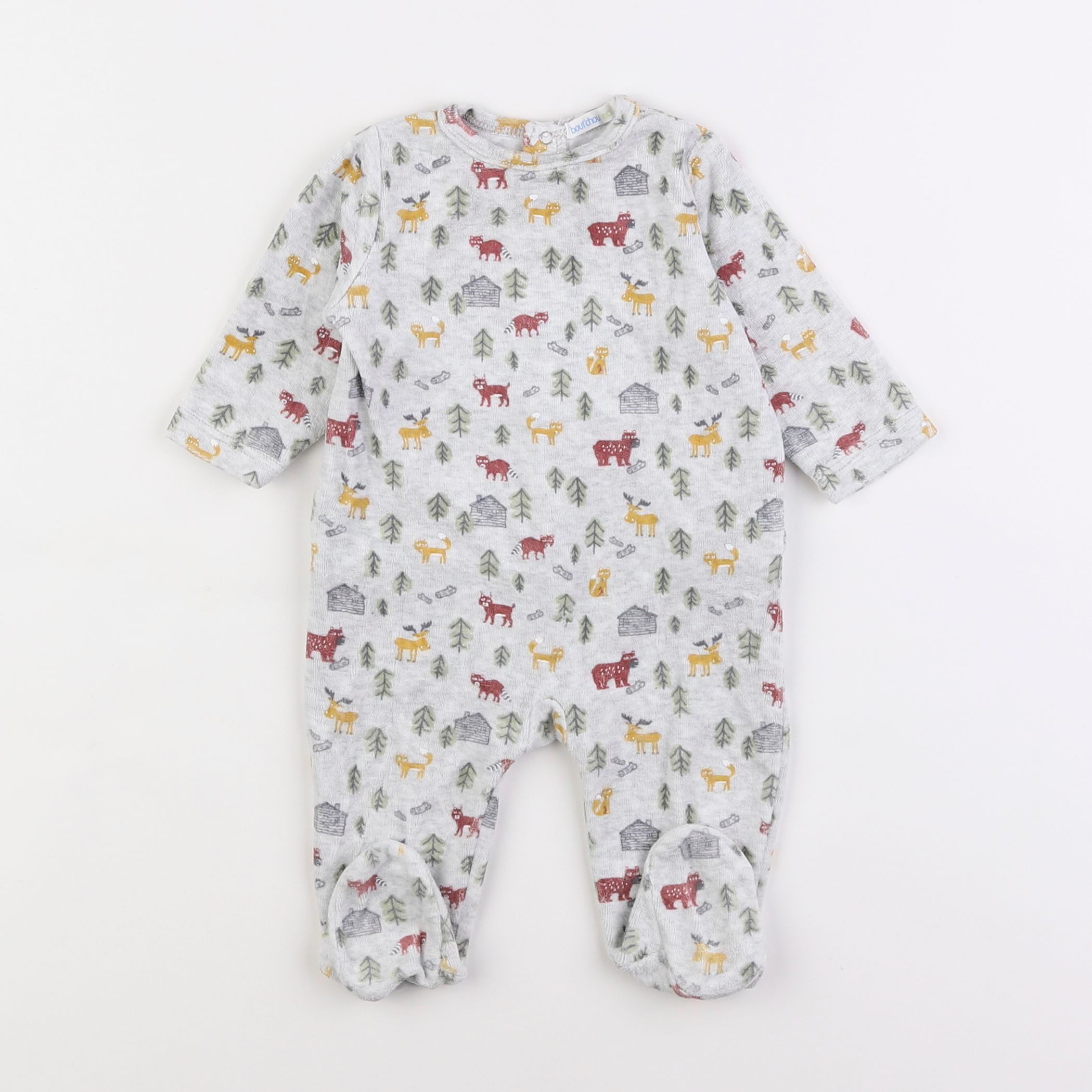 Boutchou - pyjama velours gris - 3 mois