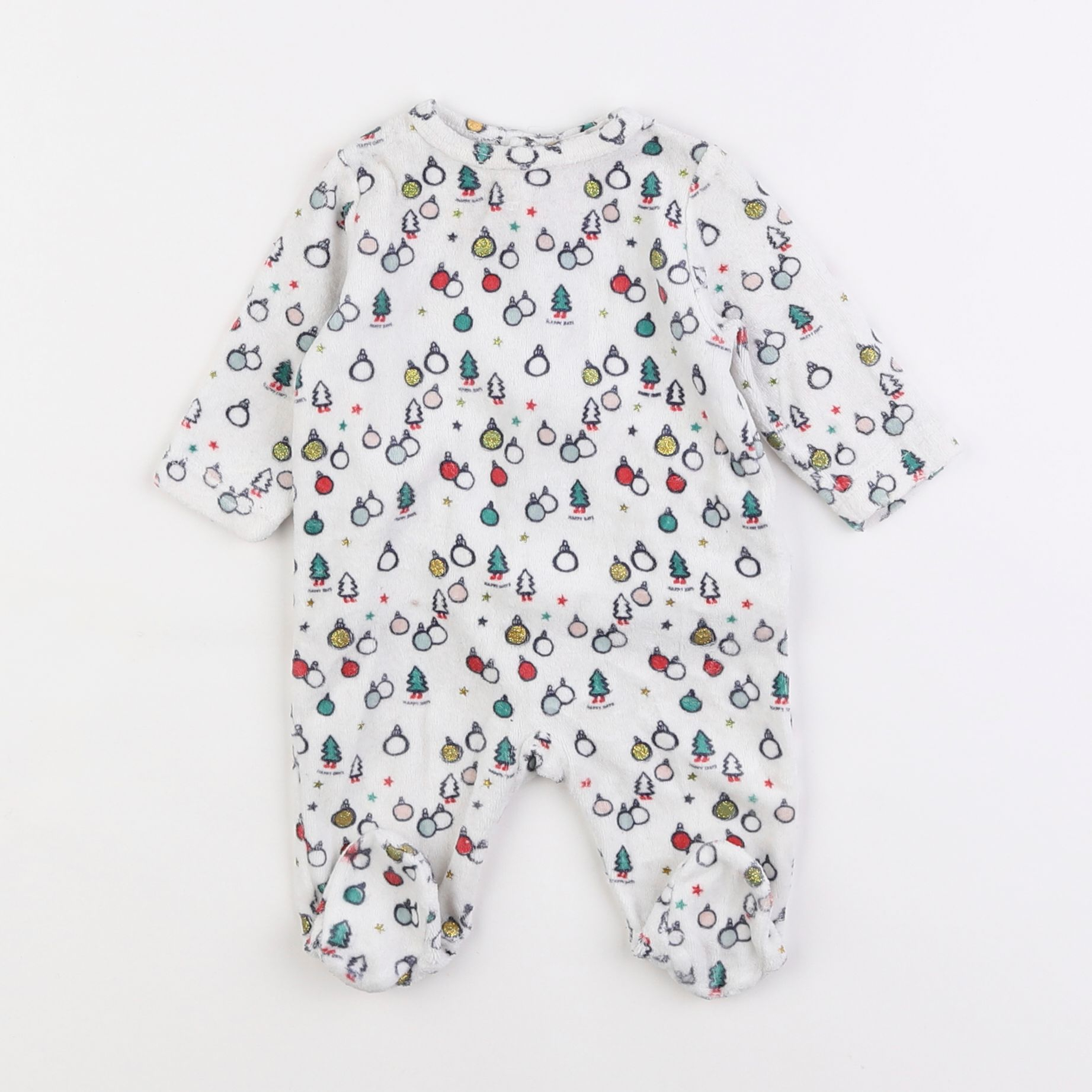 Boutchou - pyjama velours blanc - 1 mois