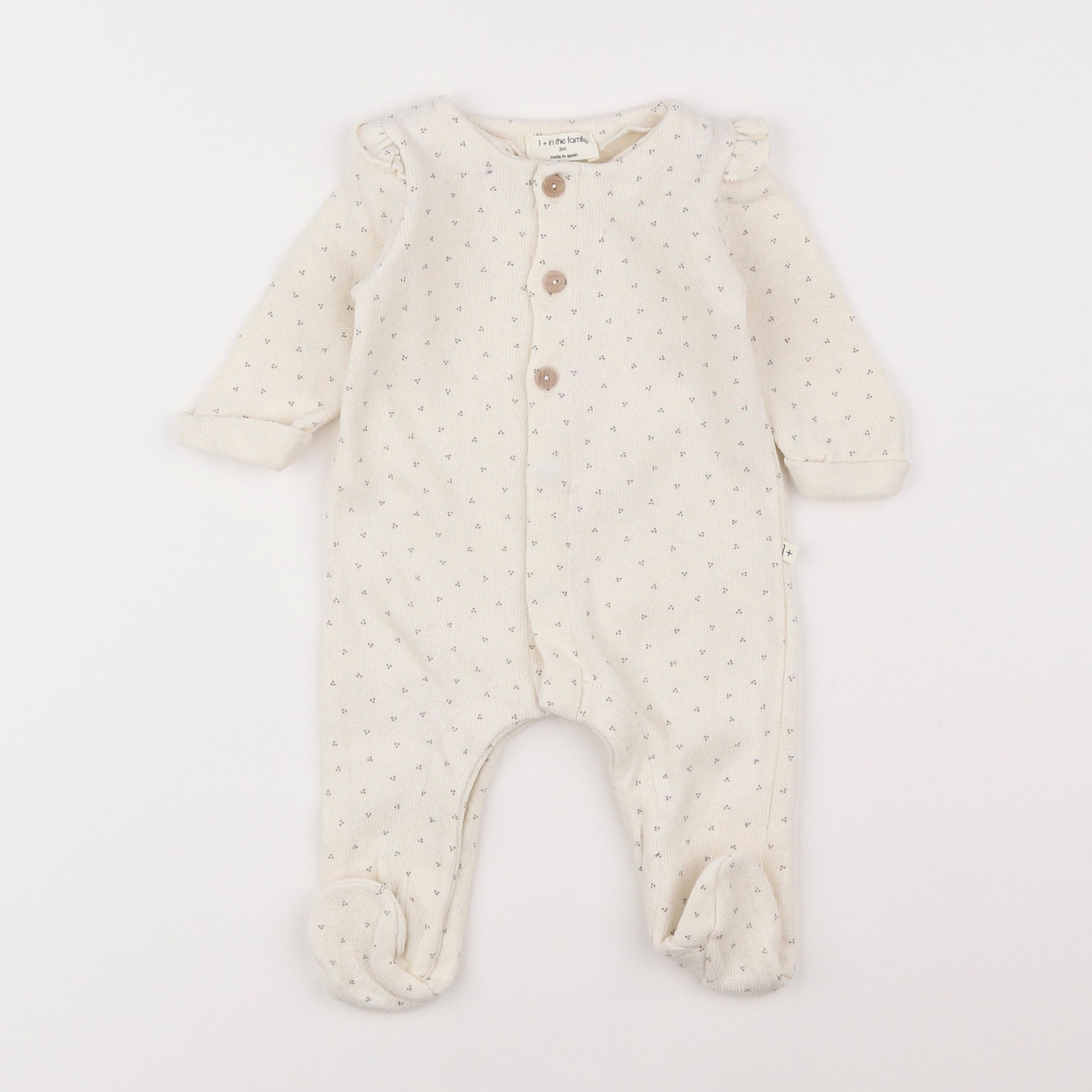 1+ In the family - pyjama velours beige - 3 mois