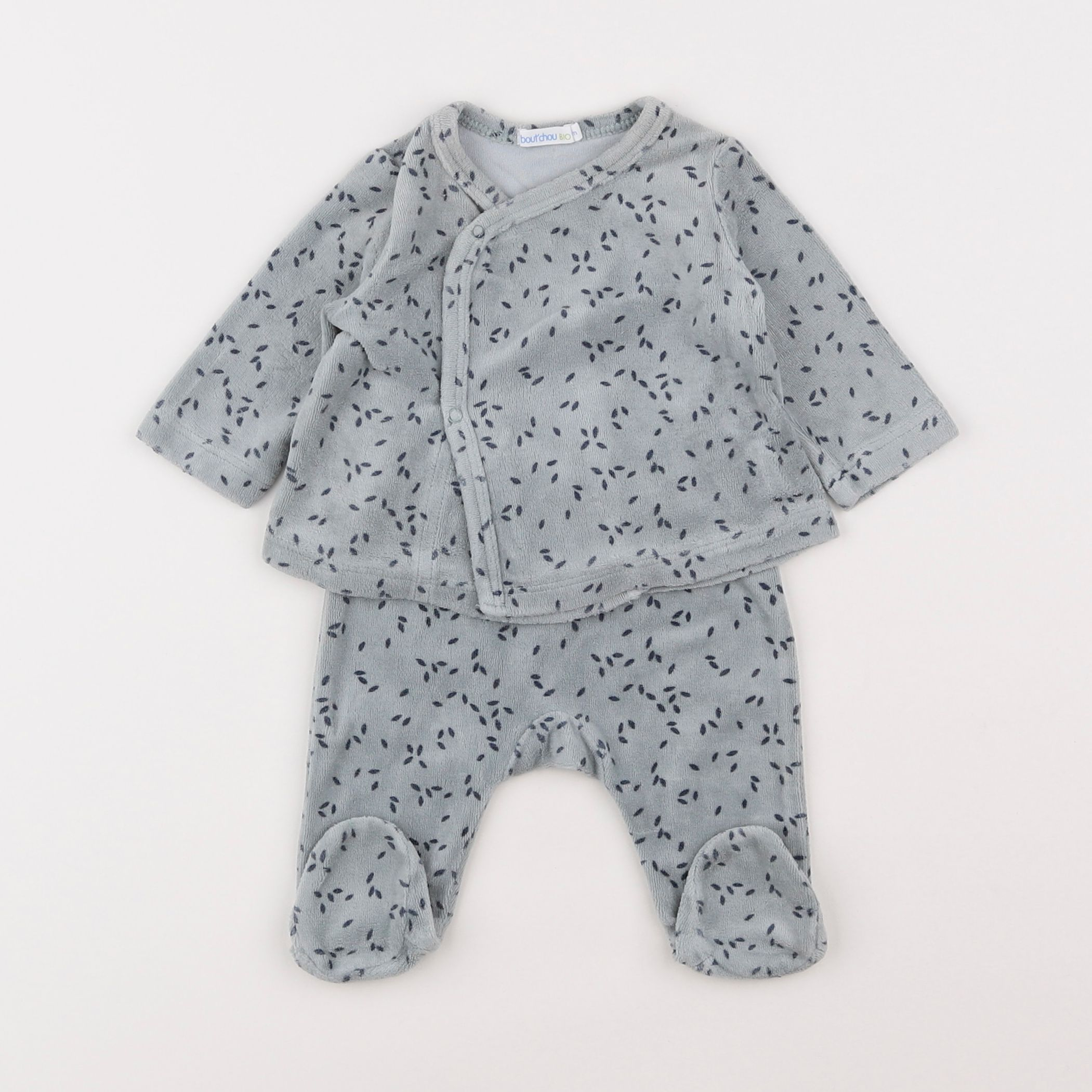 Boutchou - pyjama velours gris - 1 mois