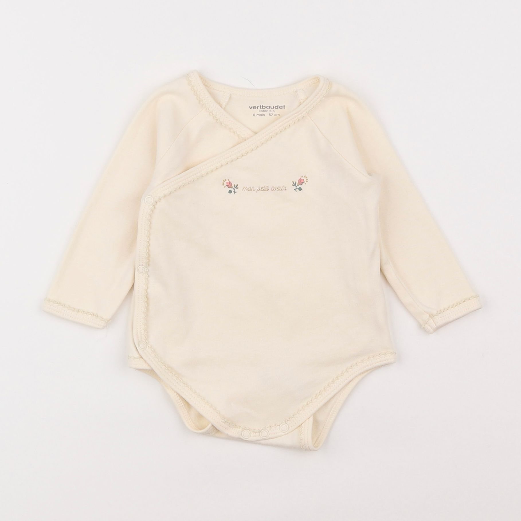 Vertbaudet - body beige - 6 mois