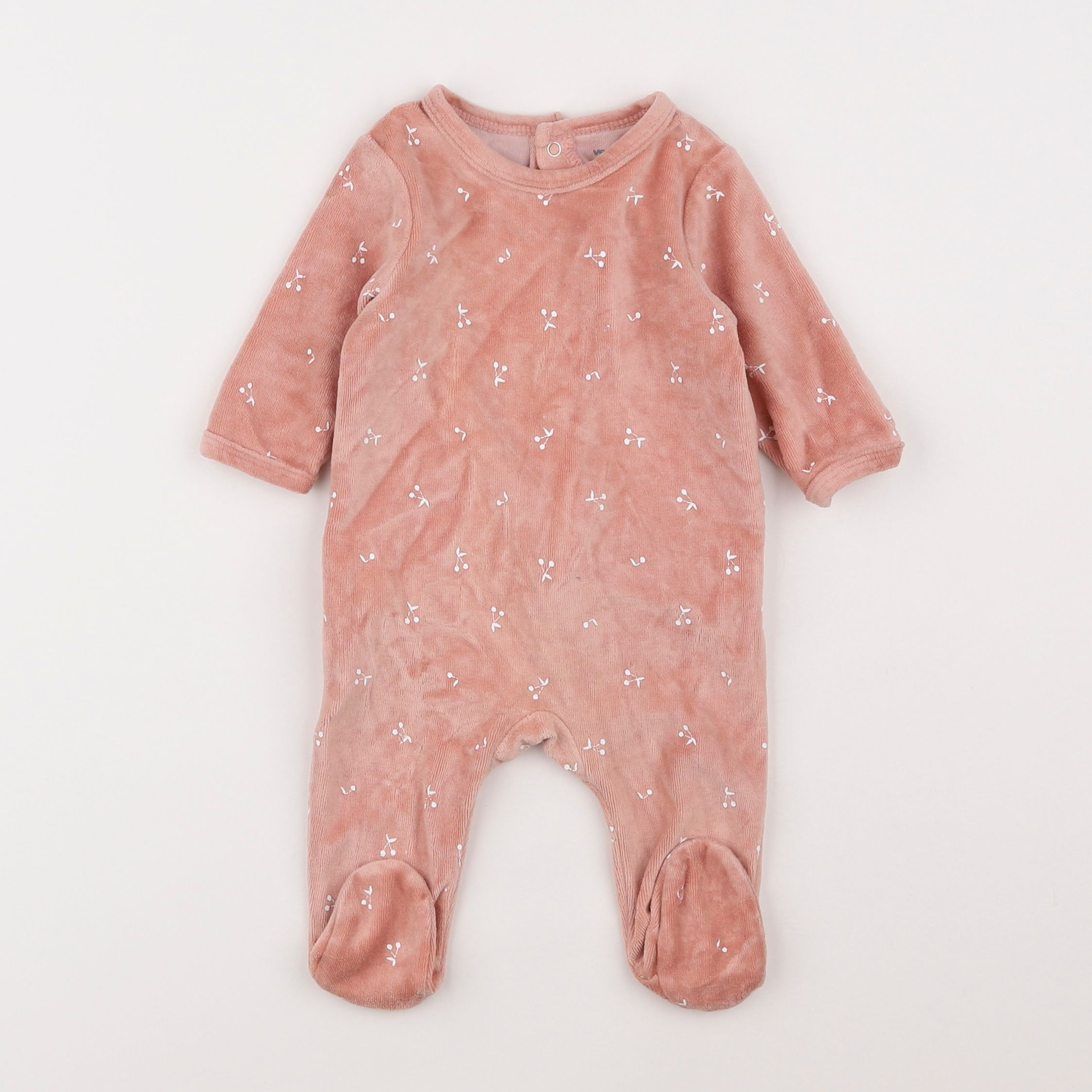 Vertbaudet - pyjama velours rose - 3 mois