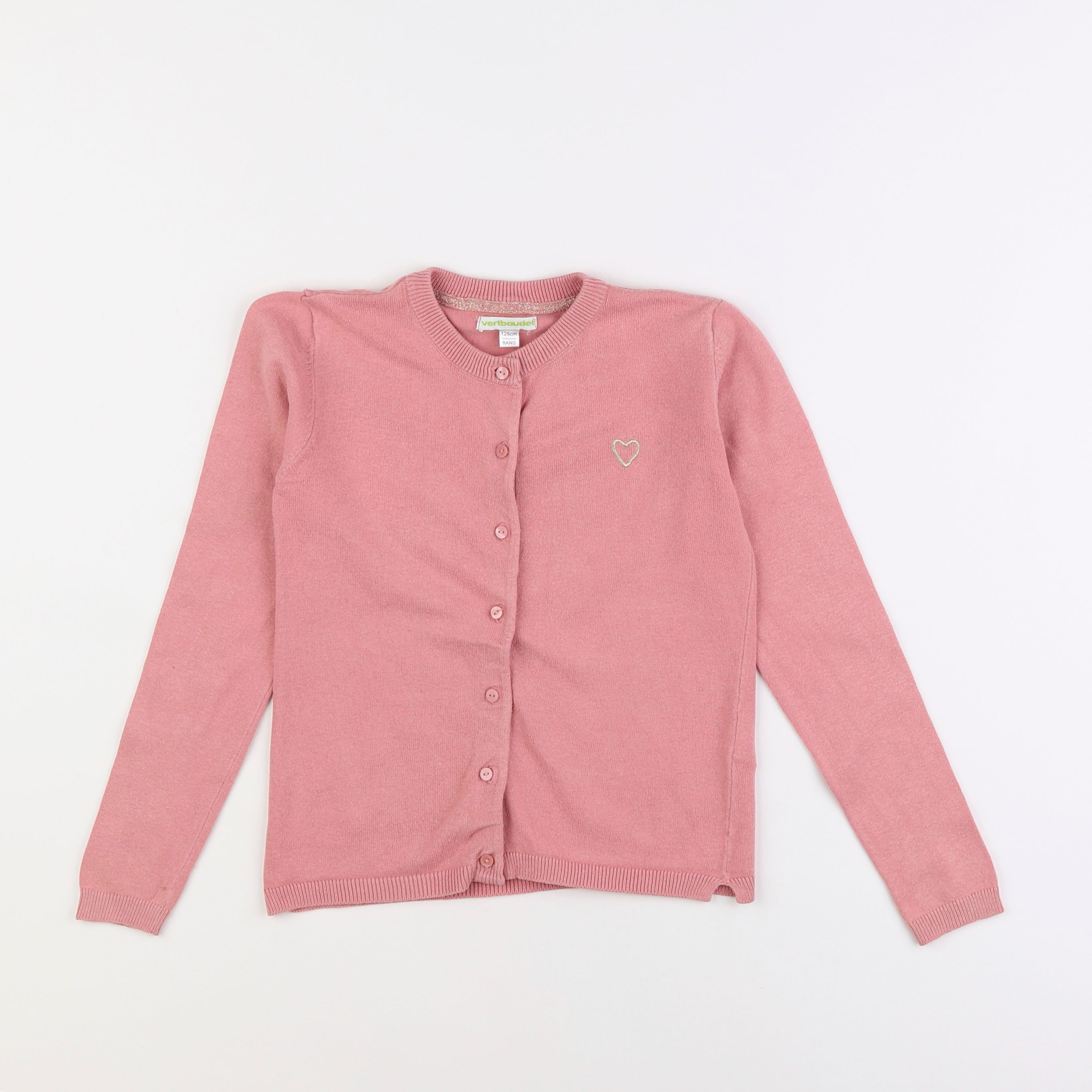 Vertbaudet - gilet rose - 8 ans