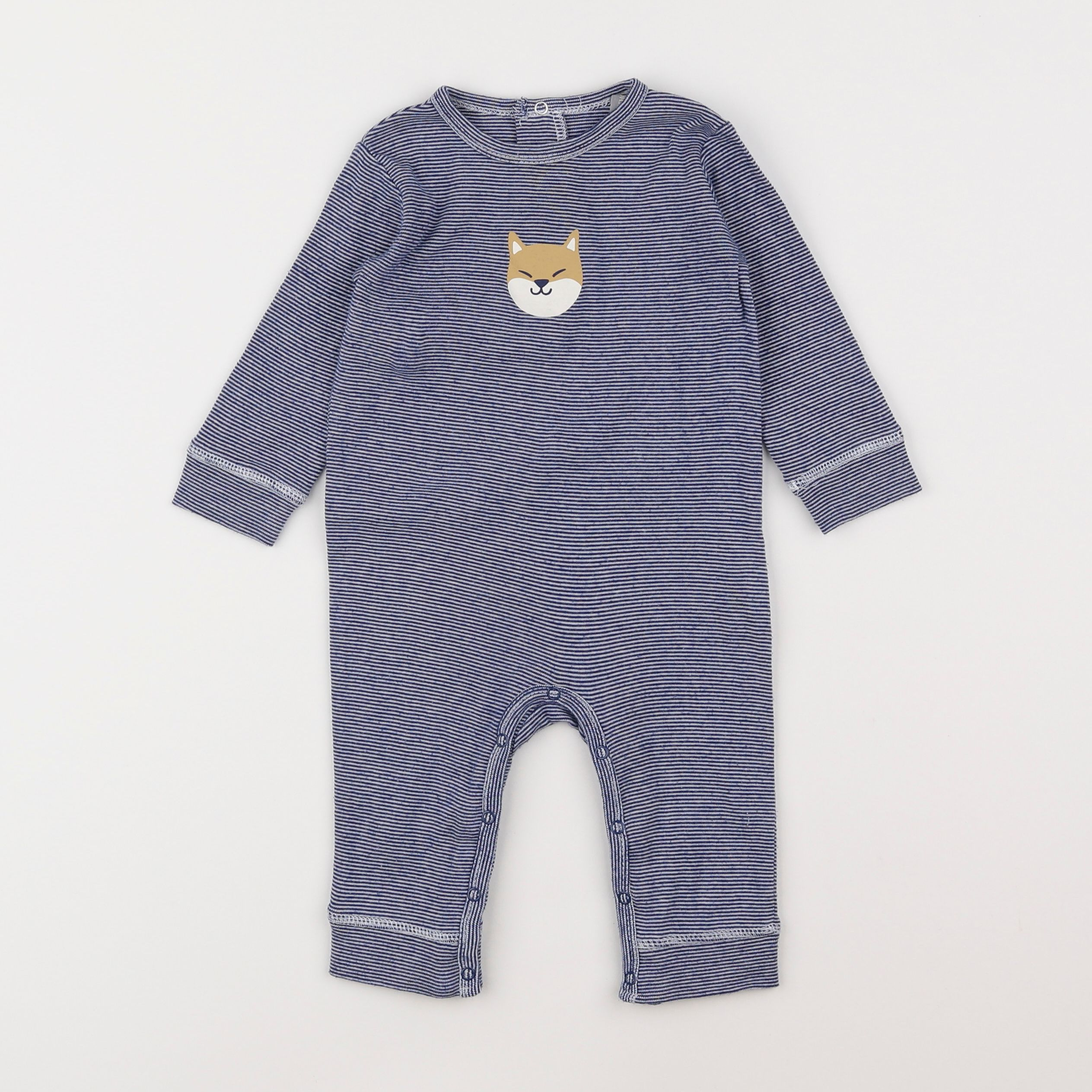 Boutchou - pyjama coton bleu - 9 mois