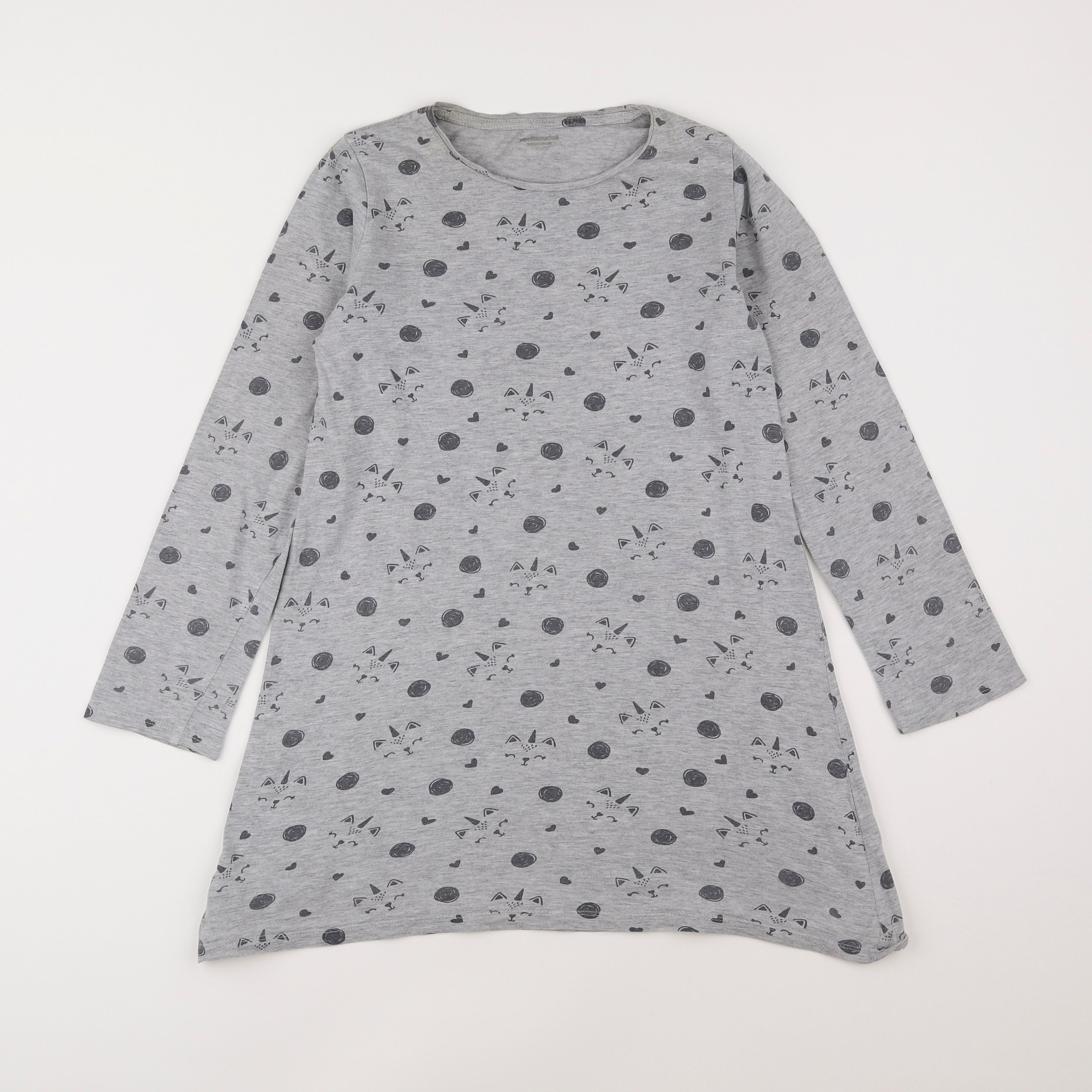 Vertbaudet - chemise de nuit coton gris - 10 ans