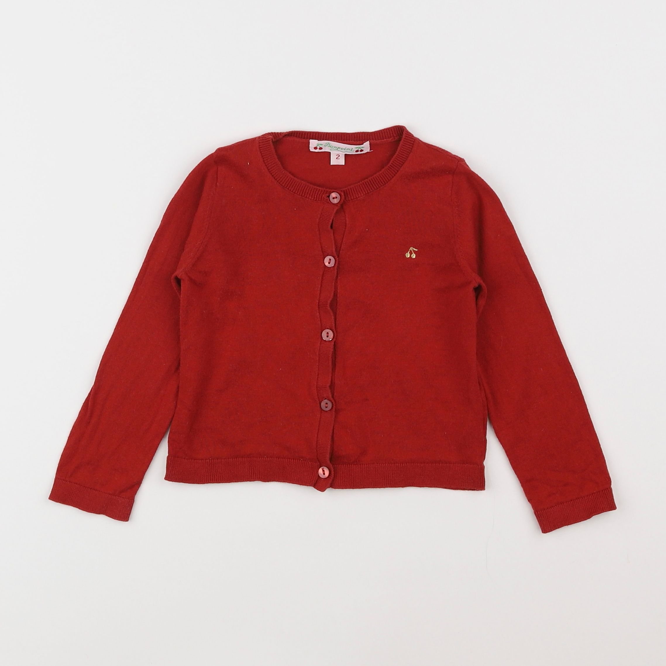 Bonpoint - gilet rouge - 2 ans