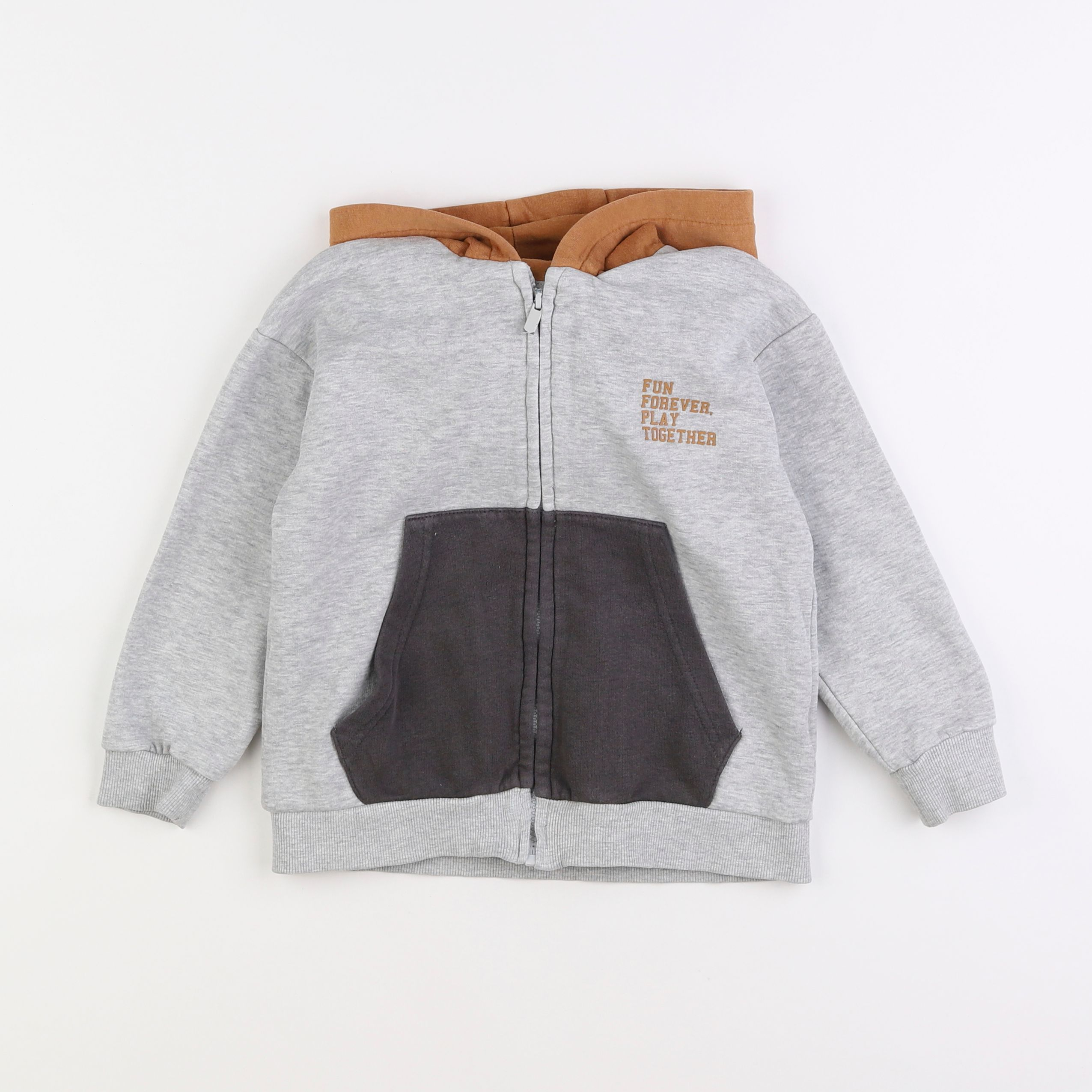 Vertbaudet - sweat gris - 6 ans