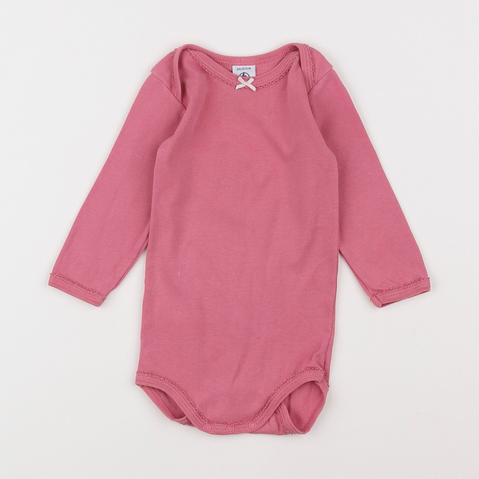 Petit Bateau - body rose - 6 mois