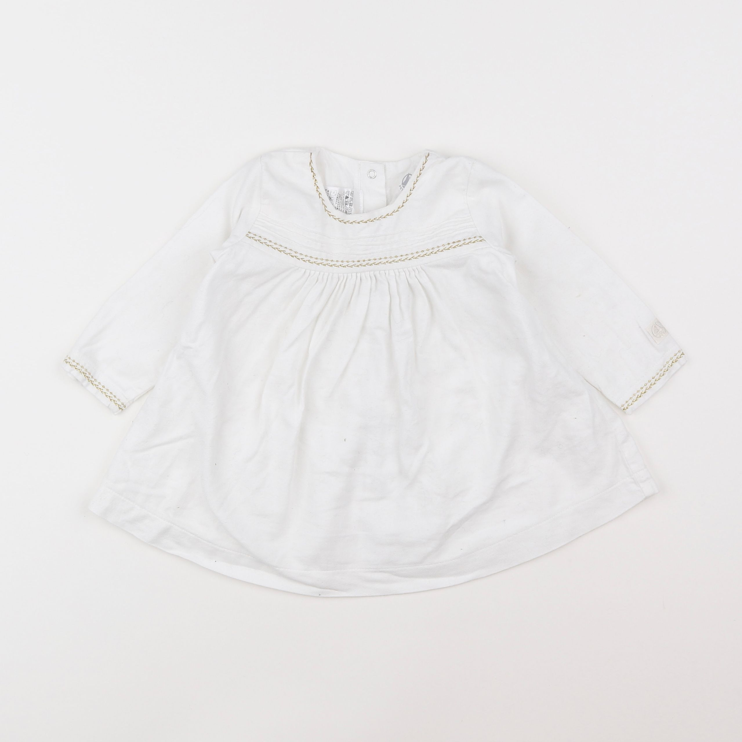 Petit Bateau - robe blanc - 12 mois