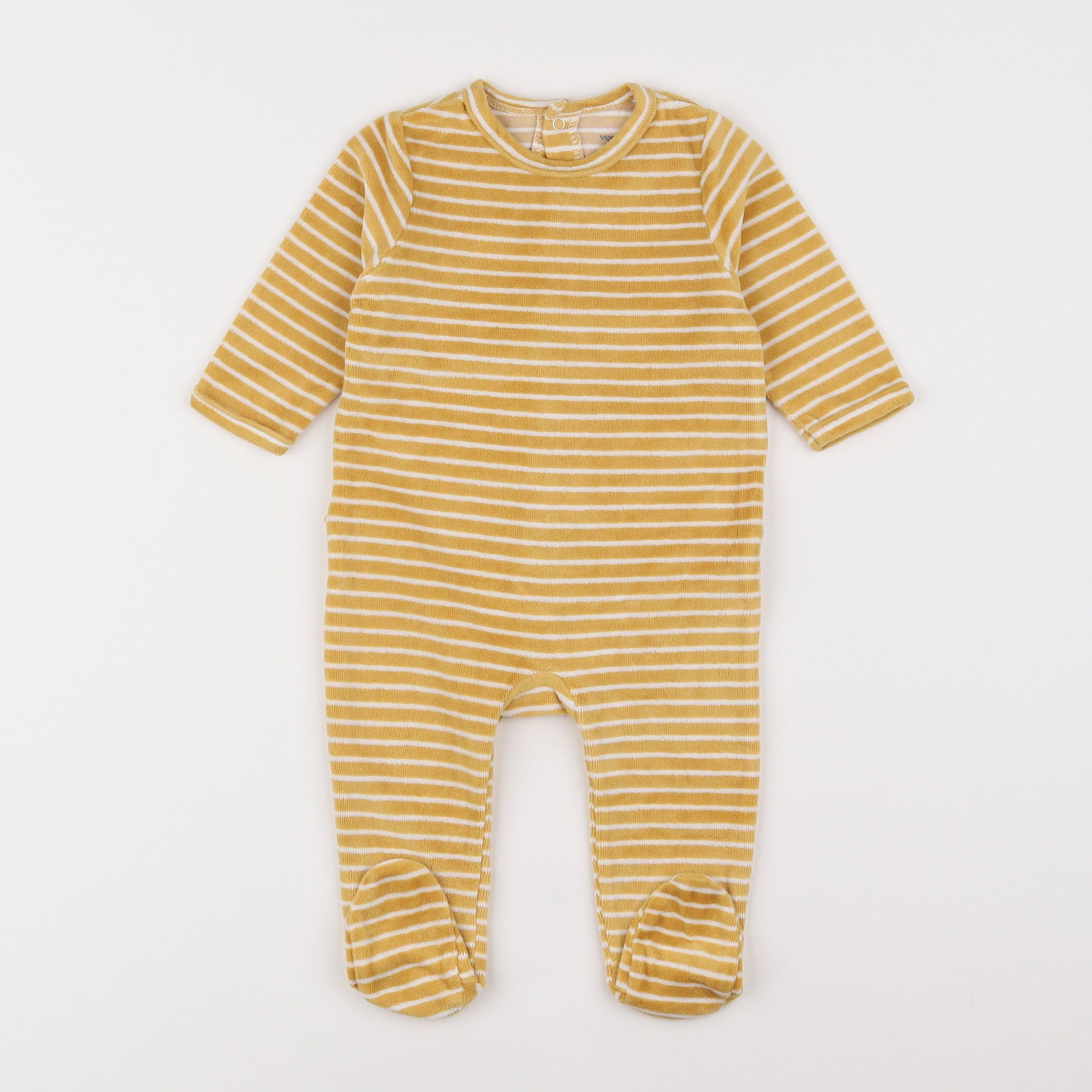 Vertbaudet - pyjama velours jaune - 6 mois