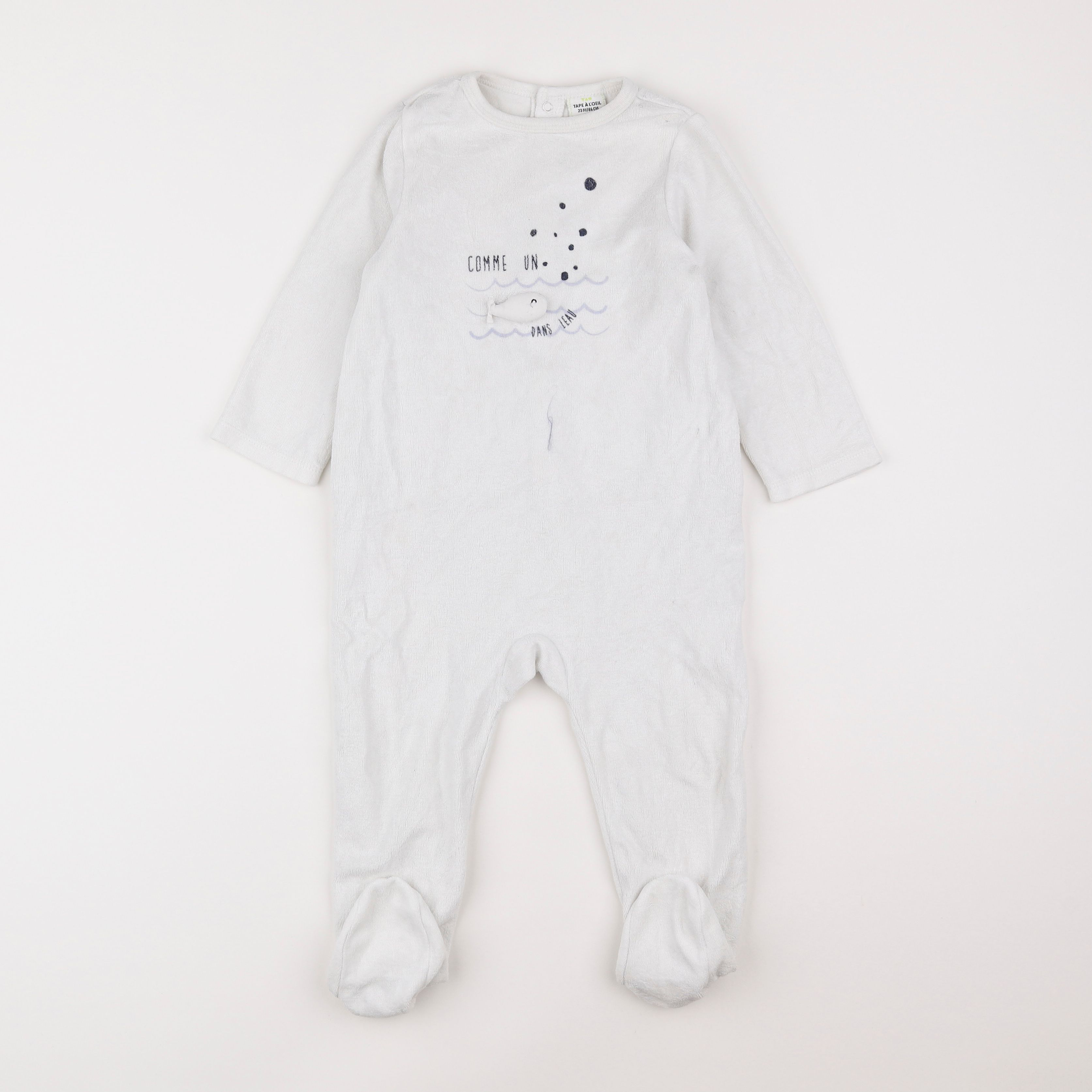 Tape à l'oeil - pyjama velours blanc - 2 ans