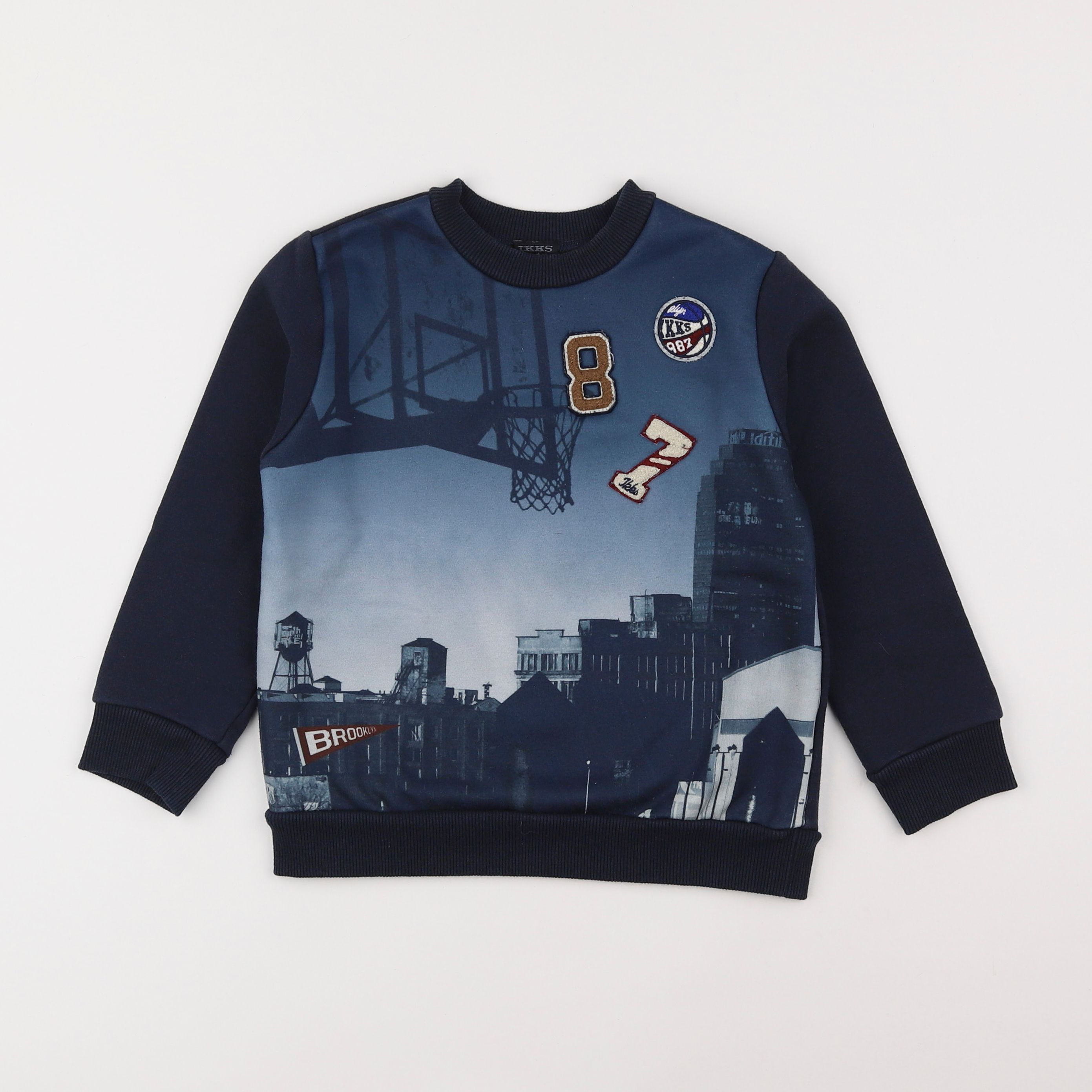 IKKS - sweat bleu - 6 ans