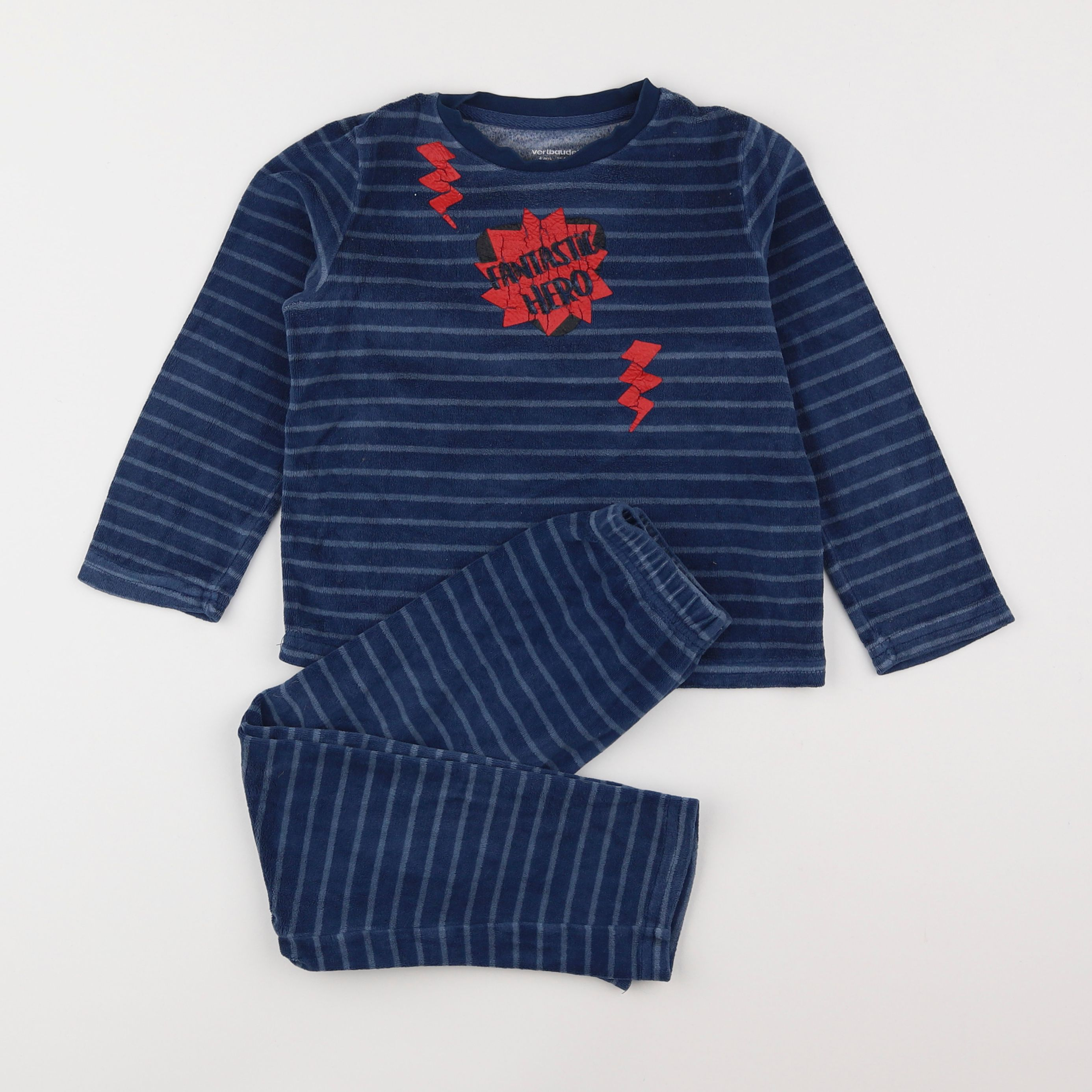 Vertbaudet - pyjama velours bleu - 2 ans