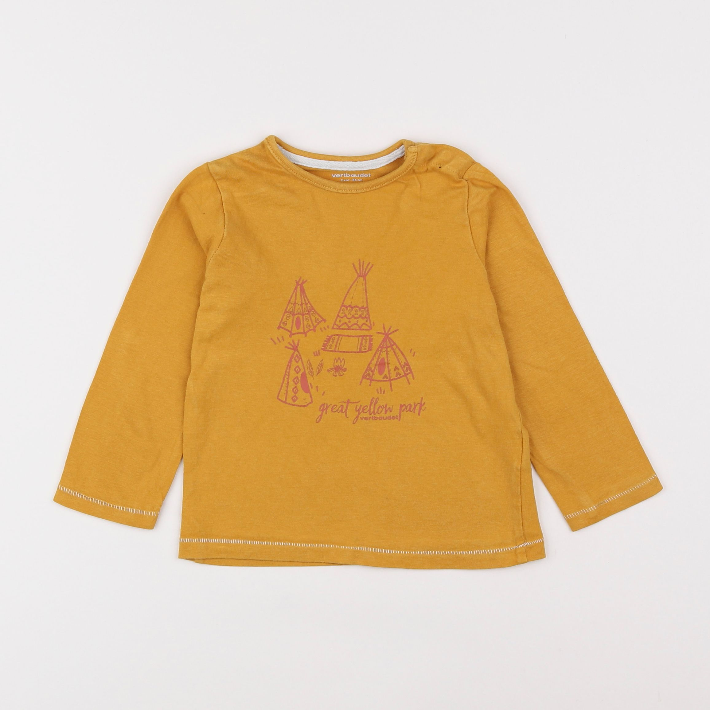 Vertbaudet - tee-shirt jaune - 2 ans