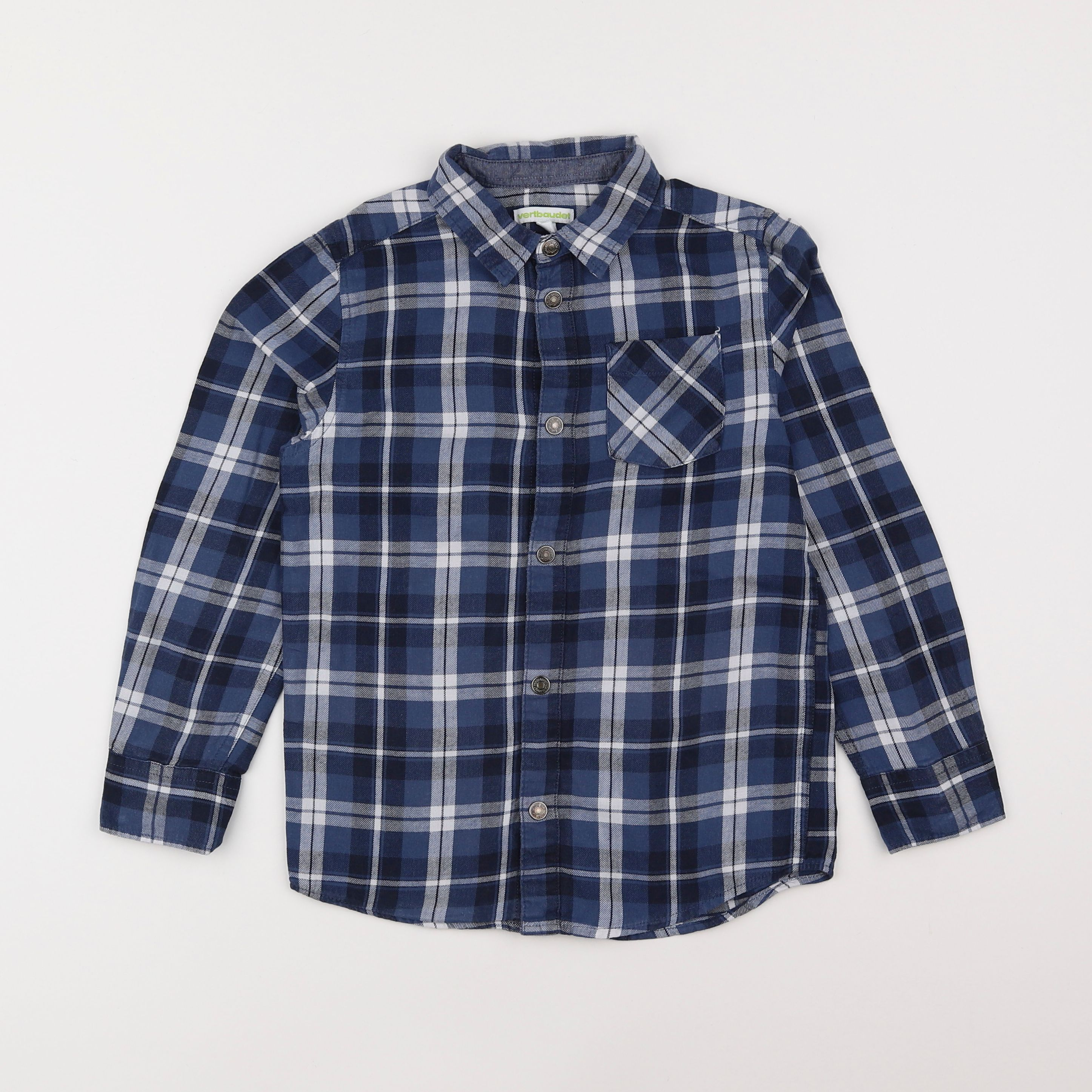 Vertbaudet - chemise imprimé au dos bleu - 8 ans