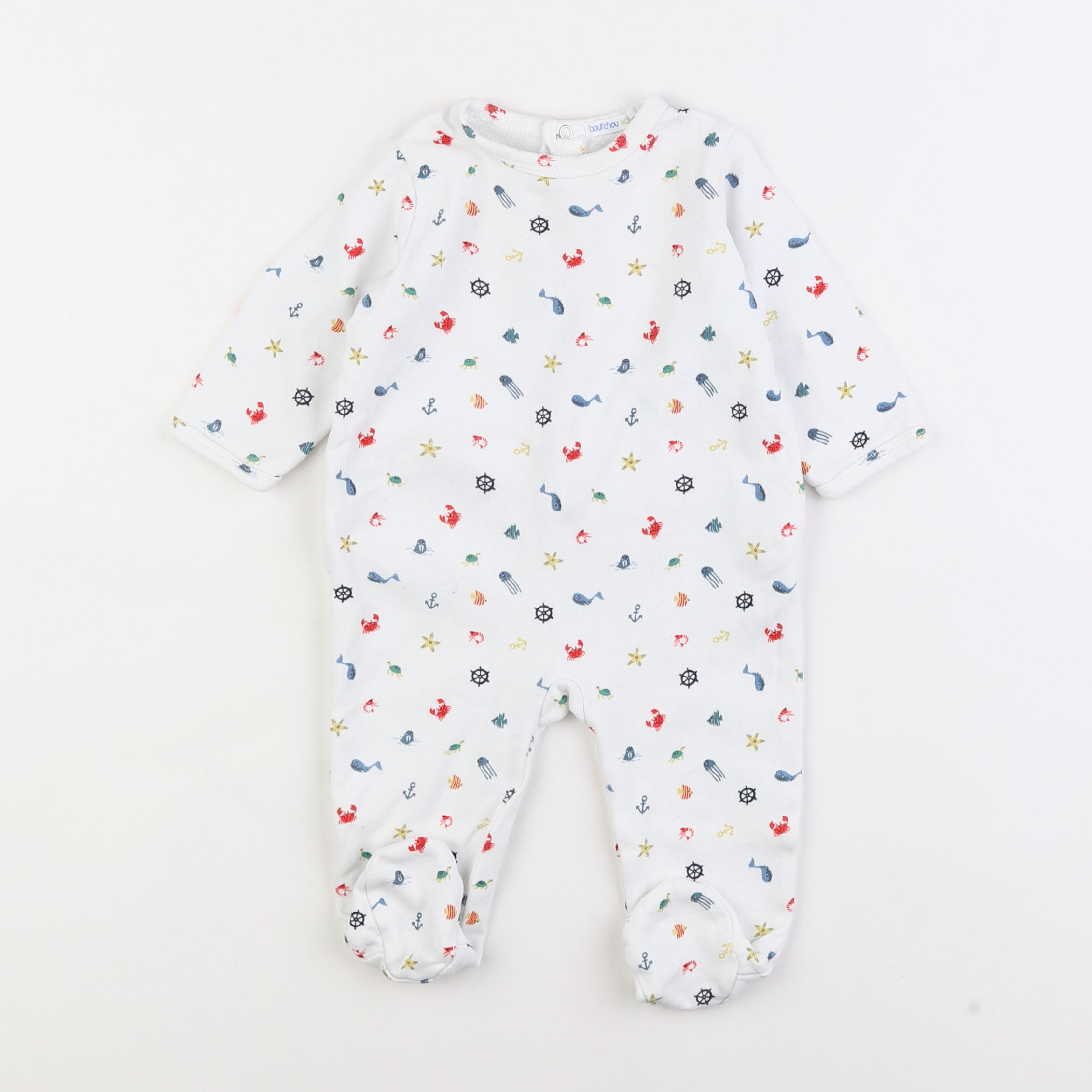 Boutchou - pyjama coton blanc, multicolore - 6 mois