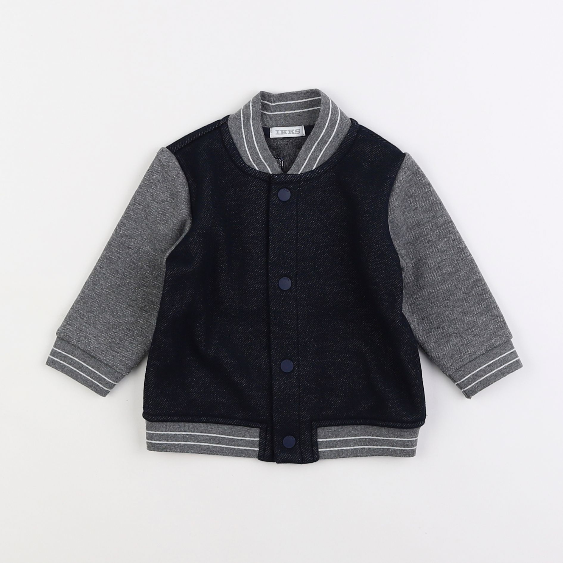 IKKS - sweat imprimé au dos bleu, gris - 6 mois