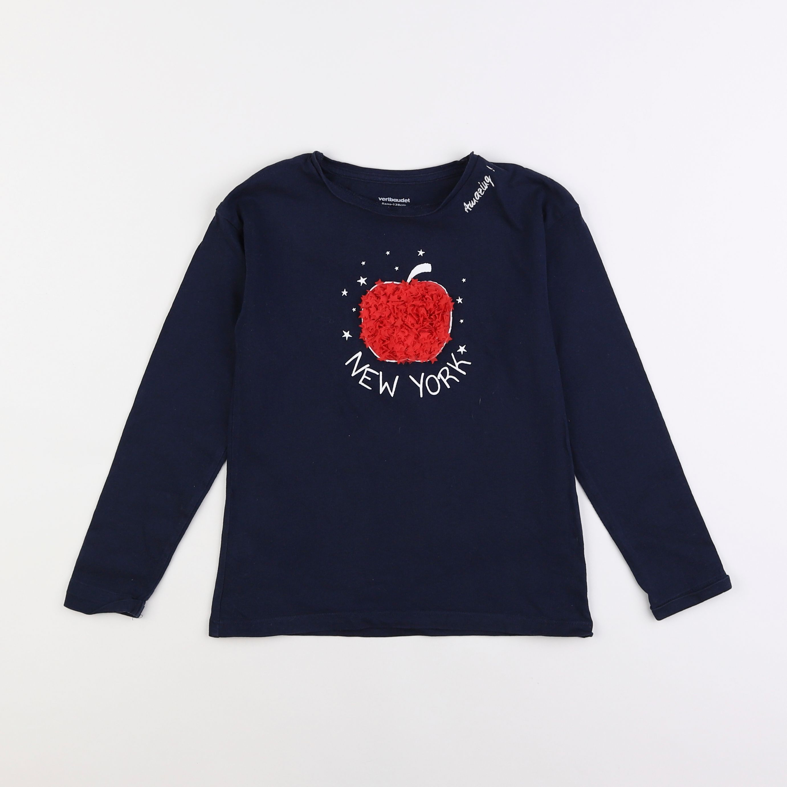 Vertbaudet - tee-shirt bleu, rouge - 8 ans