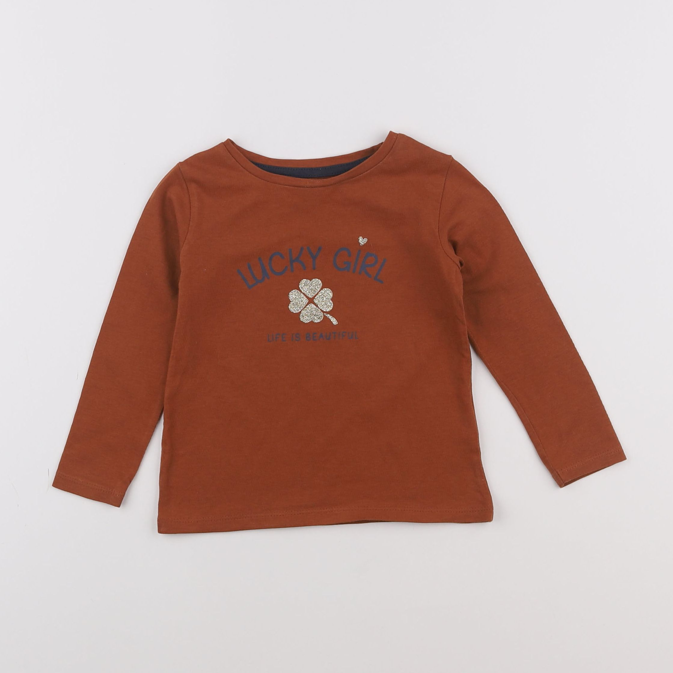 Vertbaudet - tee-shirt marron - 2 ans