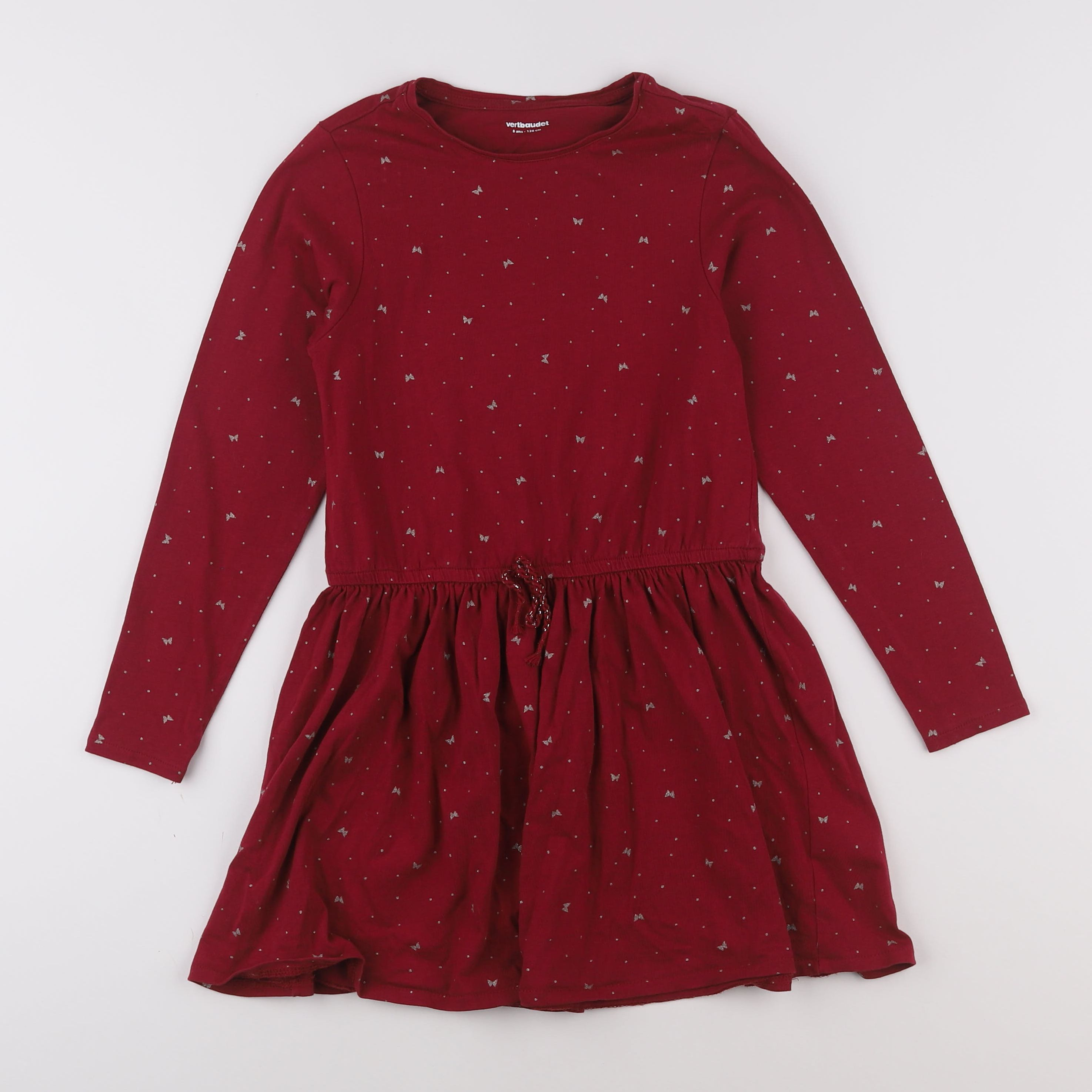 Vertbaudet - robe rouge, or - 8 ans