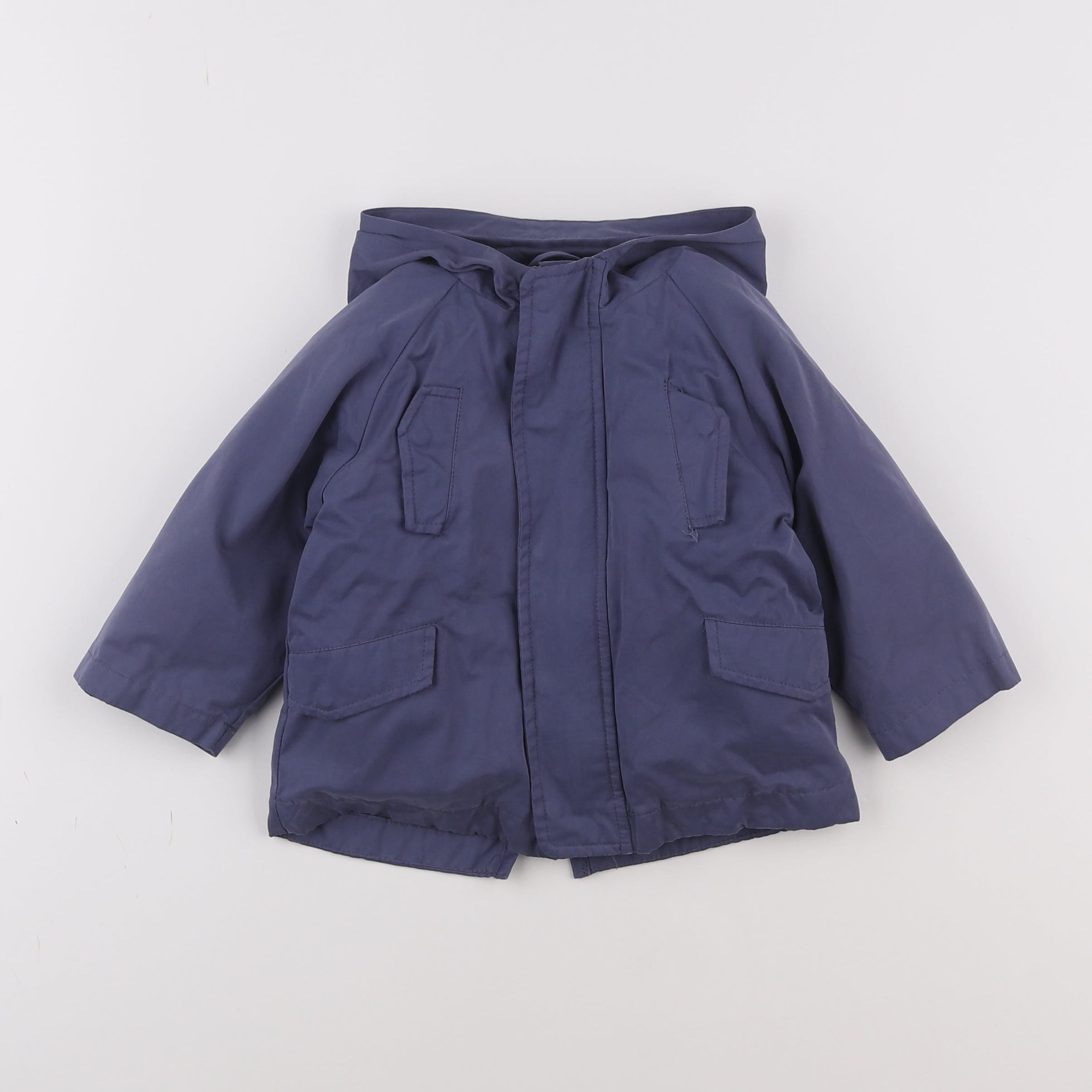 Vertbaudet - manteau doublure amovible bleu - 12 mois