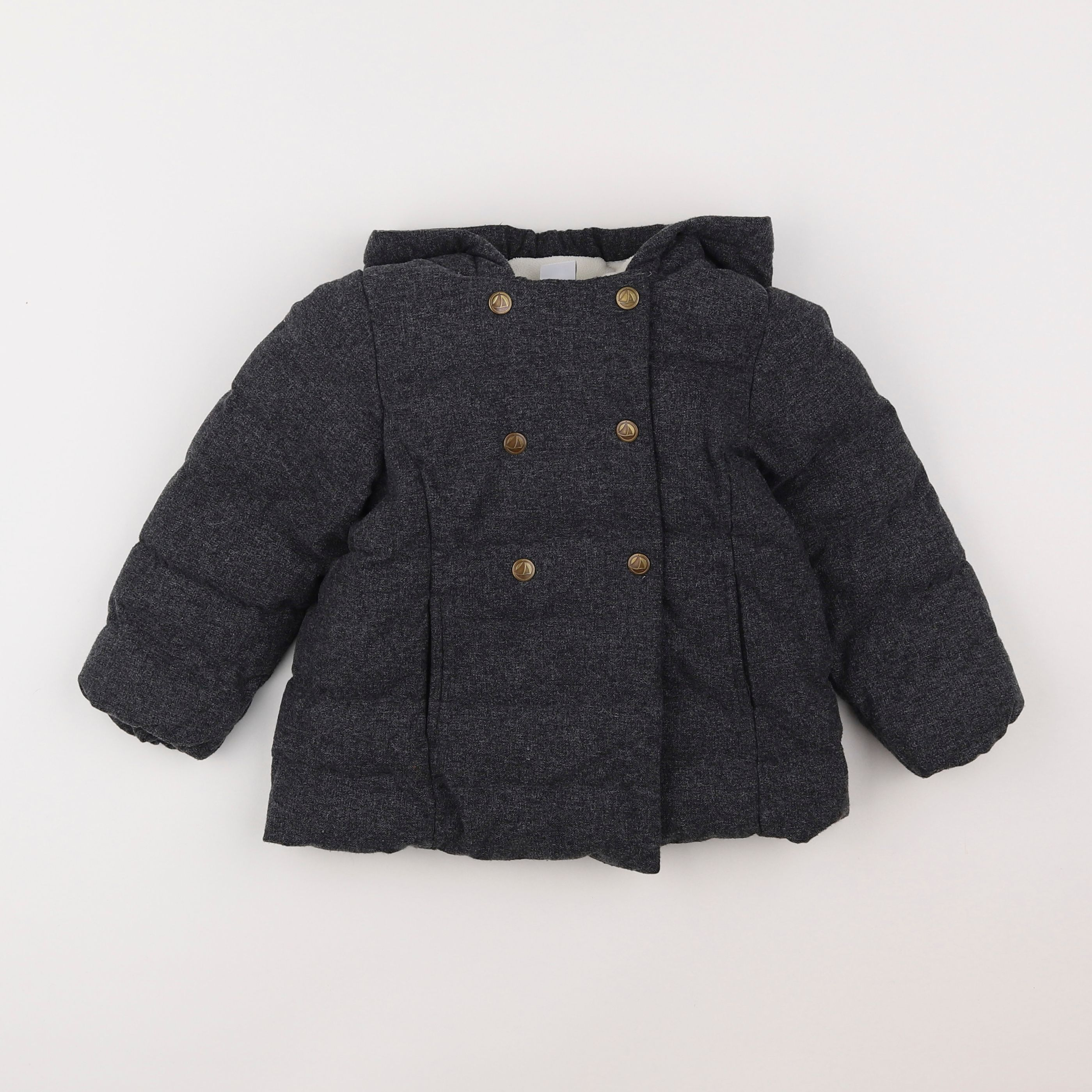 Petit Bateau - doudoune gris - 3 ans