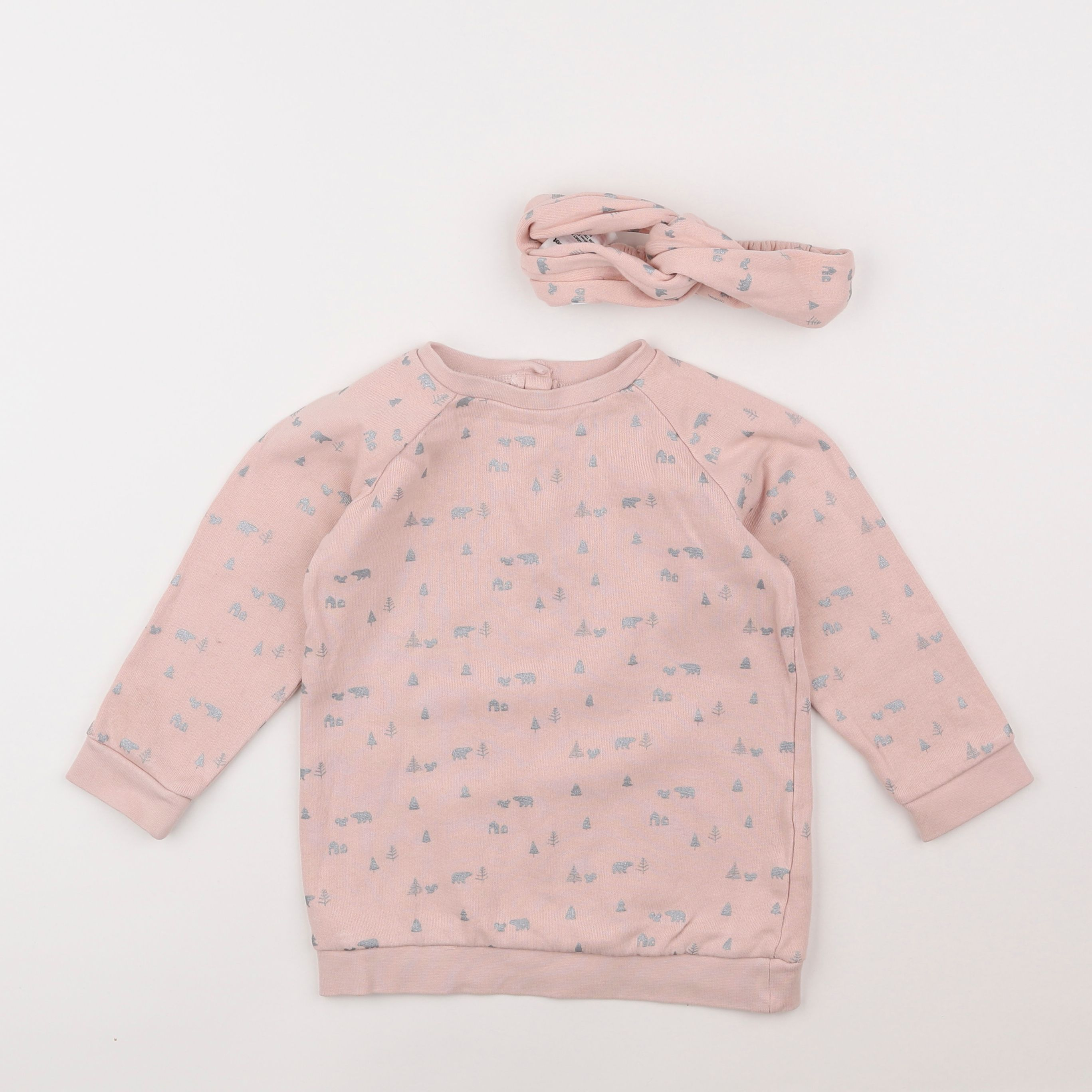 Vertbaudet - sweat rose, argent - 3 ans