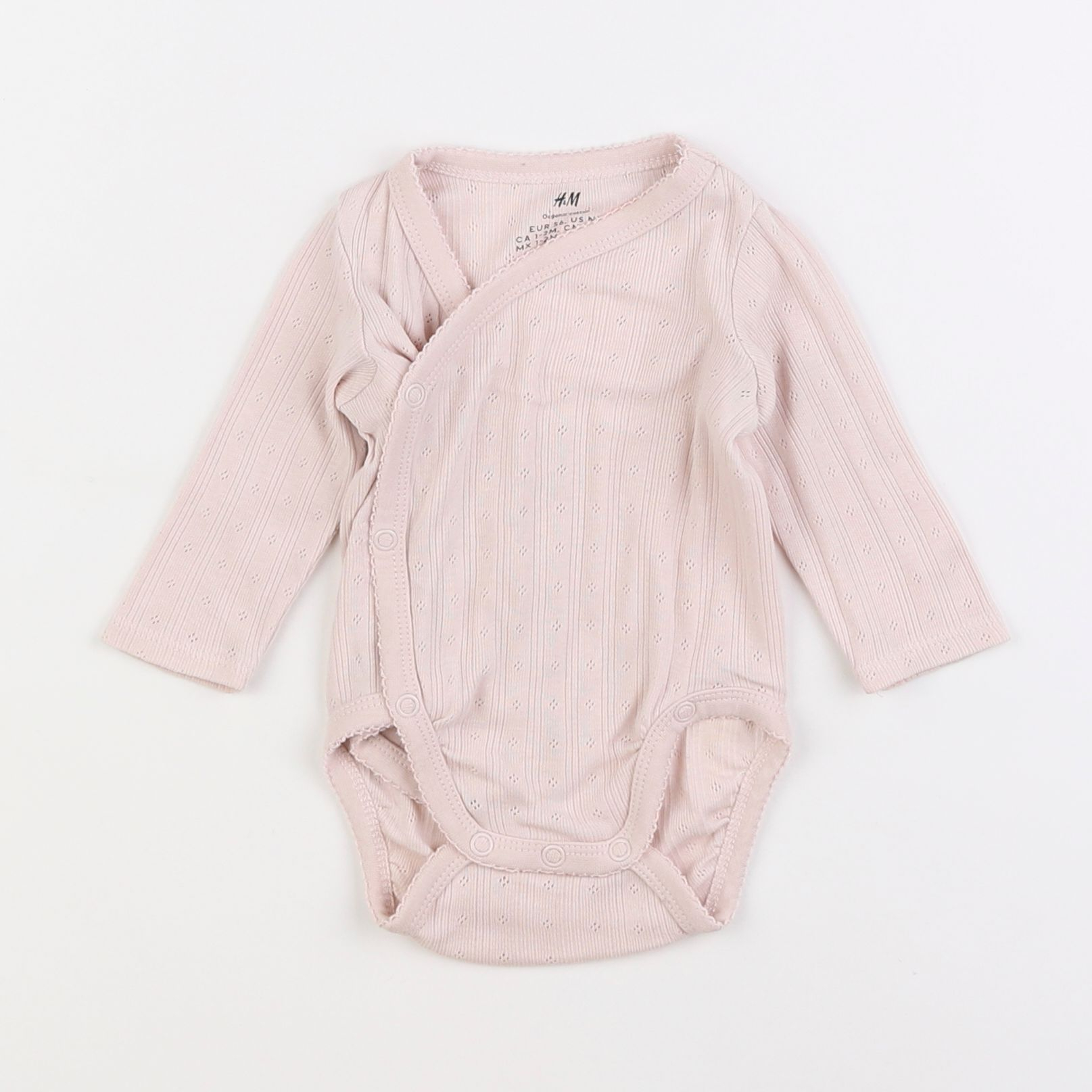 H&M - body beige, rose - 1/3 mois