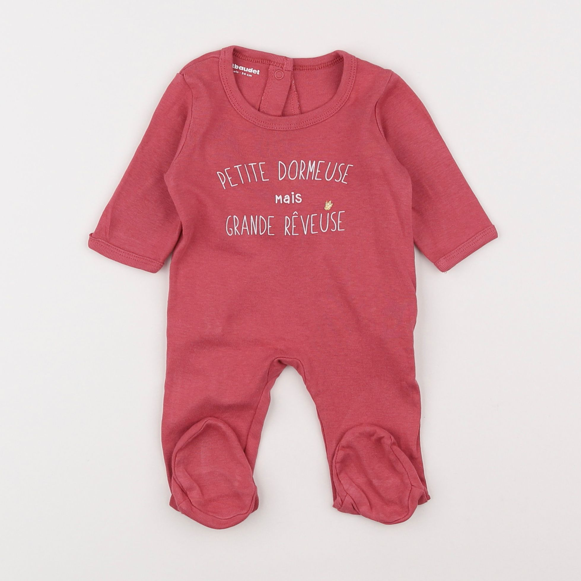 Vertbaudet - pyjama coton rose - 1 mois