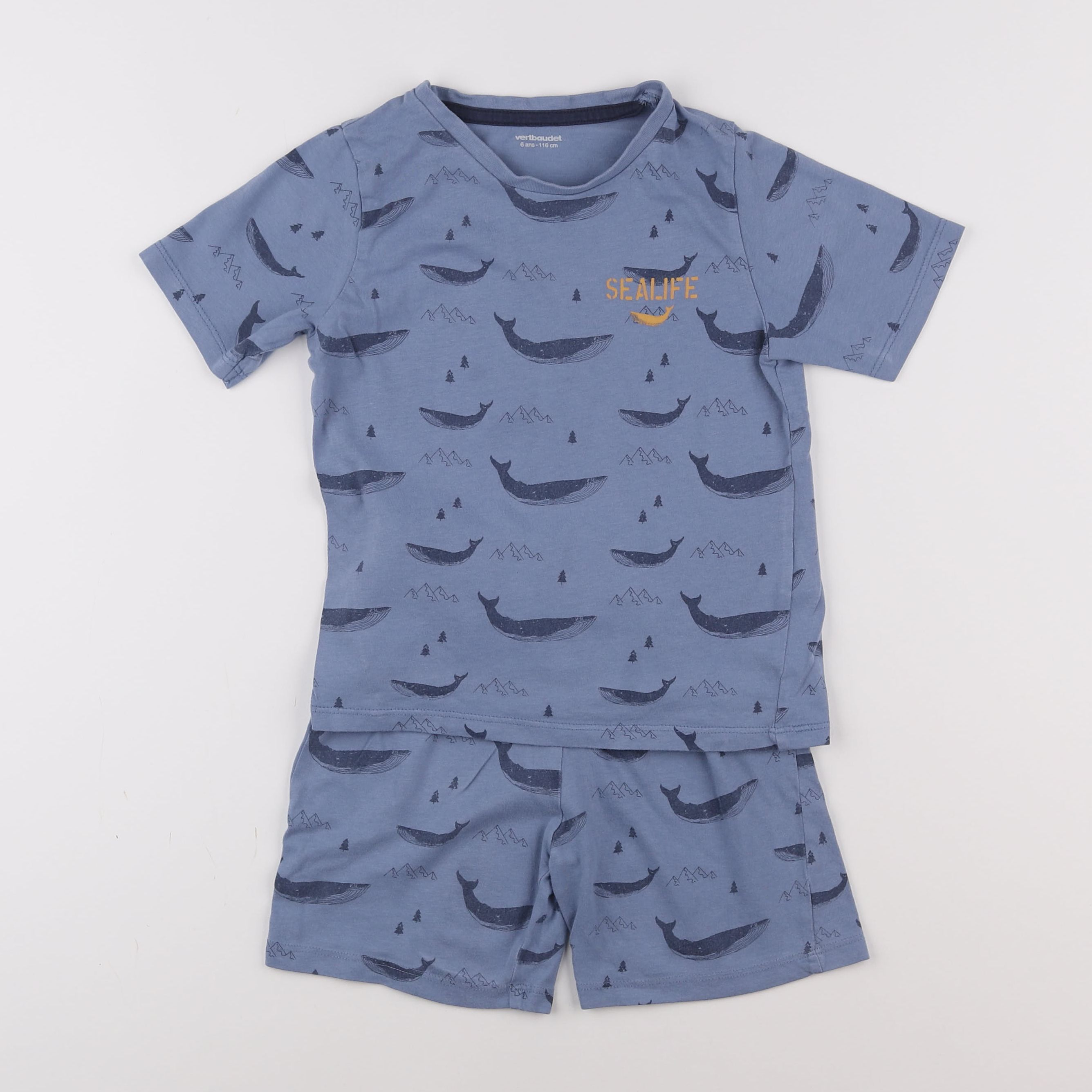 Vertbaudet - pyjama coton bleu - 6 ans