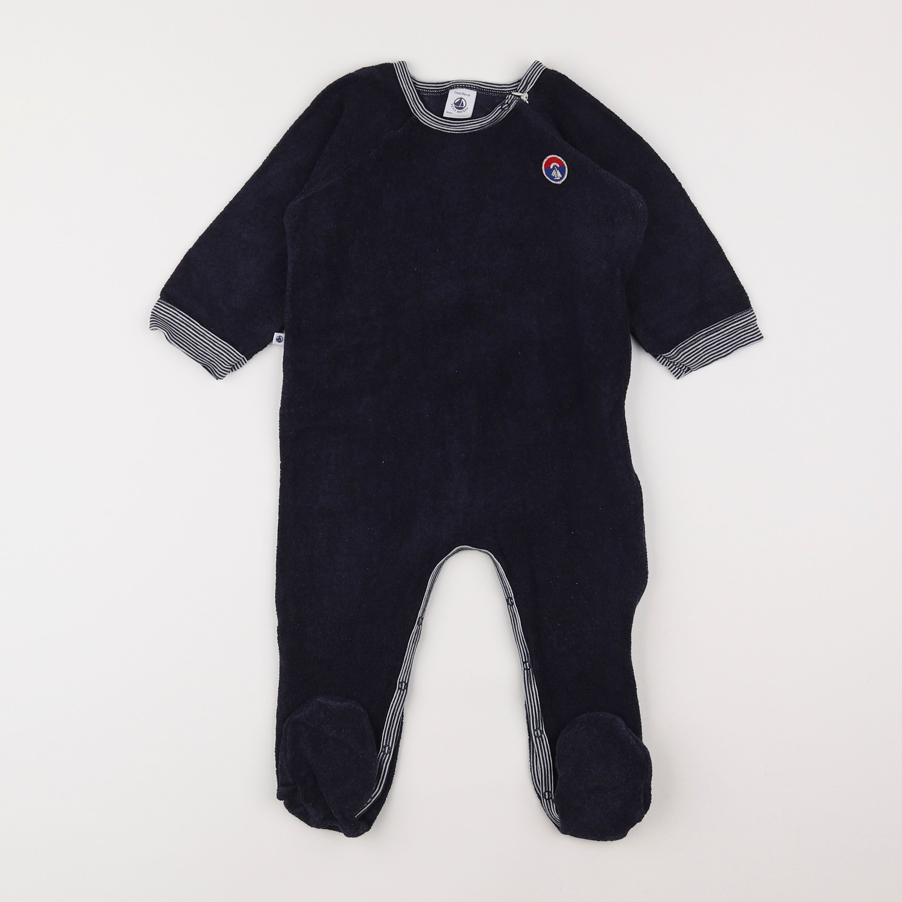 Petit Bateau - pyjama coton bleu - 2 ans