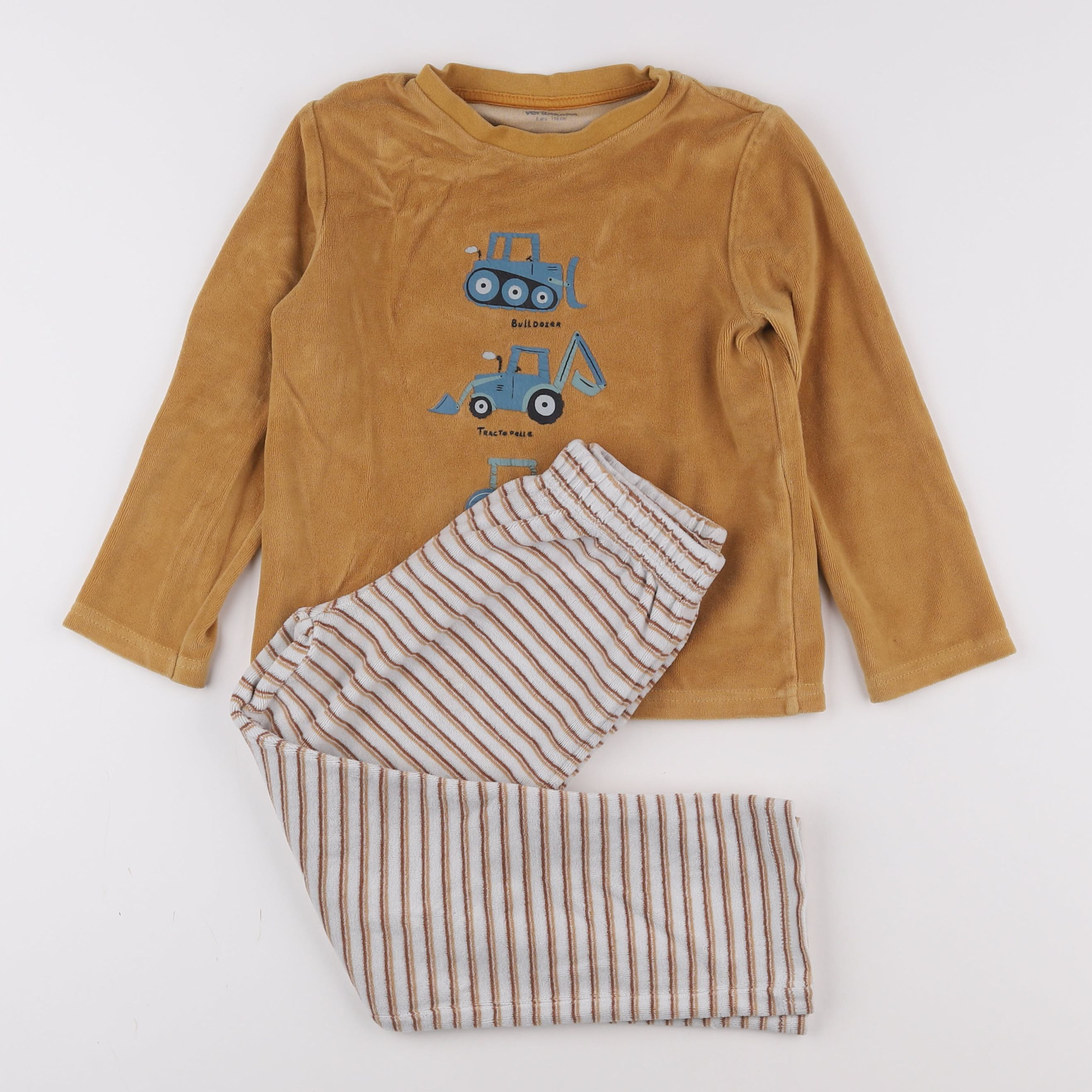 Vertbaudet - pyjama velours marron - 6 ans