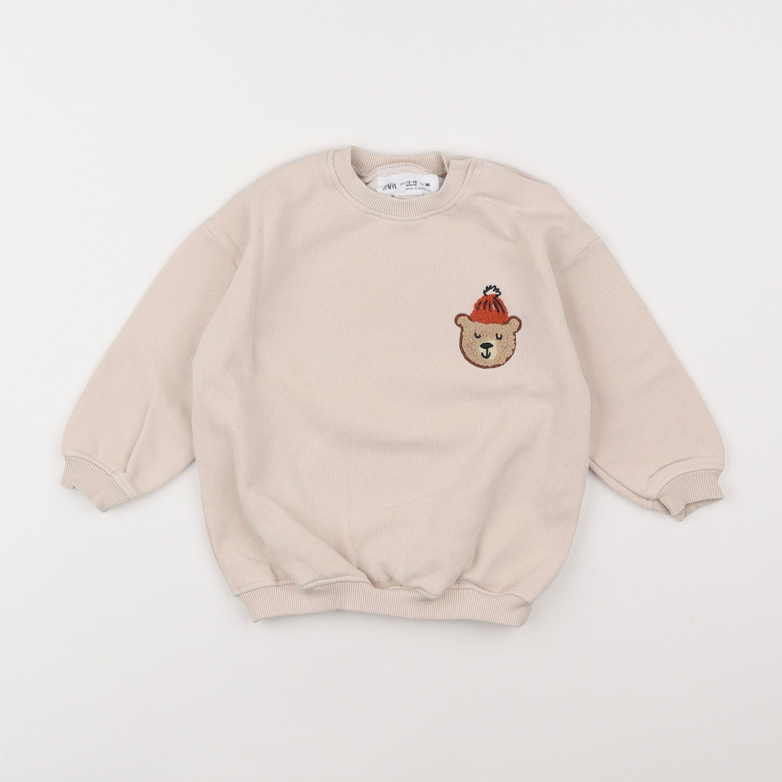 Zara - sweat beige - 12/18 mois