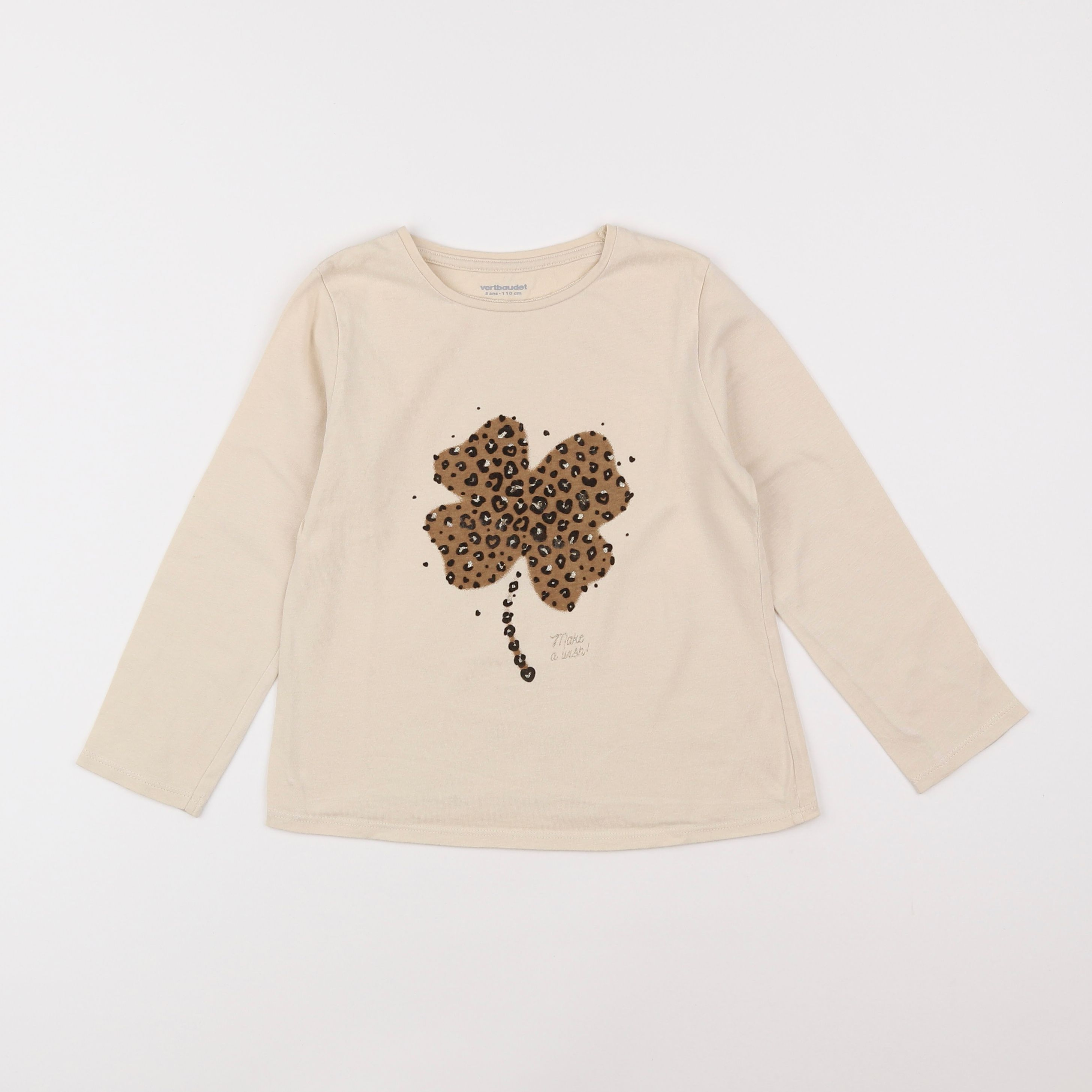 Vertbaudet - tee-shirt beige - 5 ans