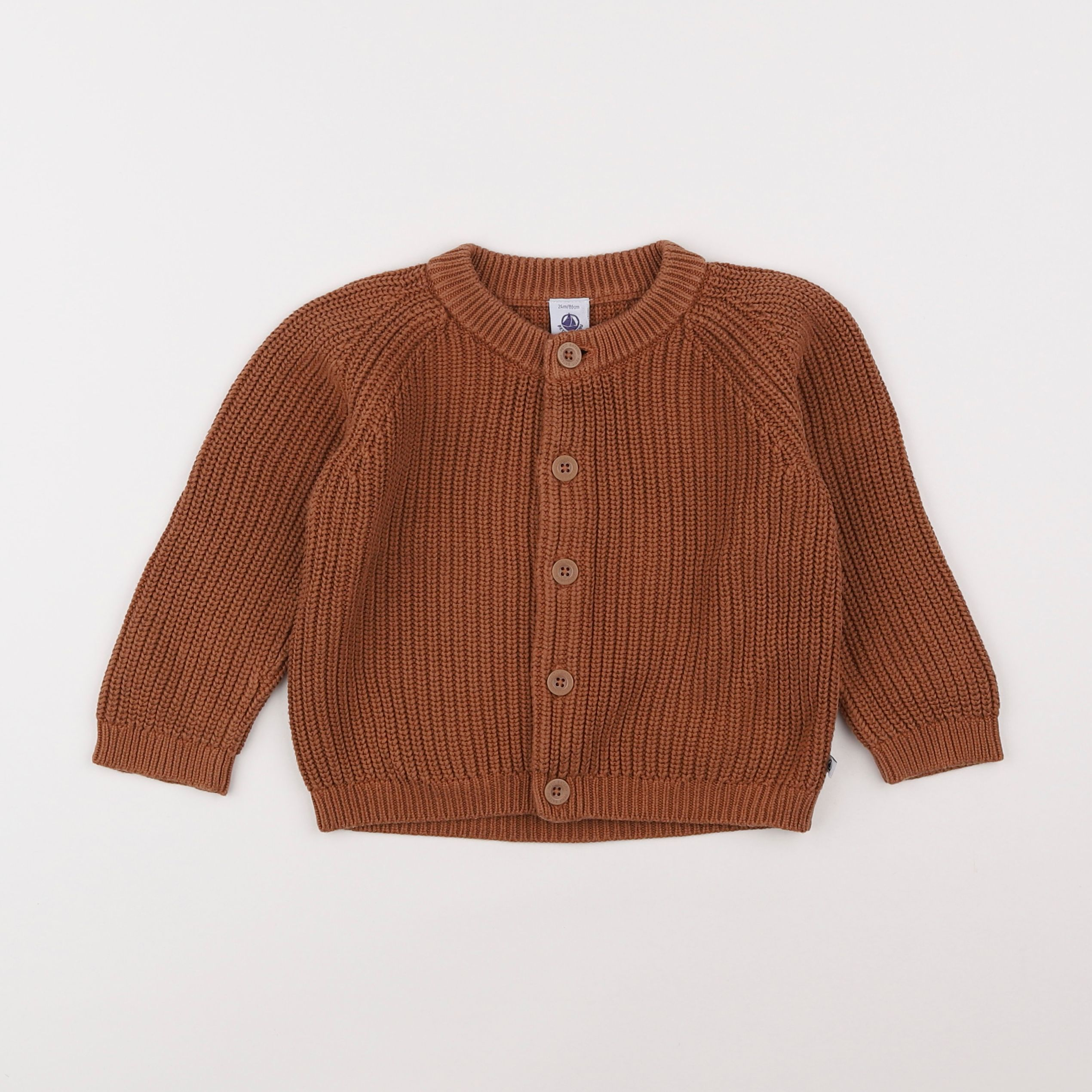 Petit Bateau - gilet marron - 2 ans