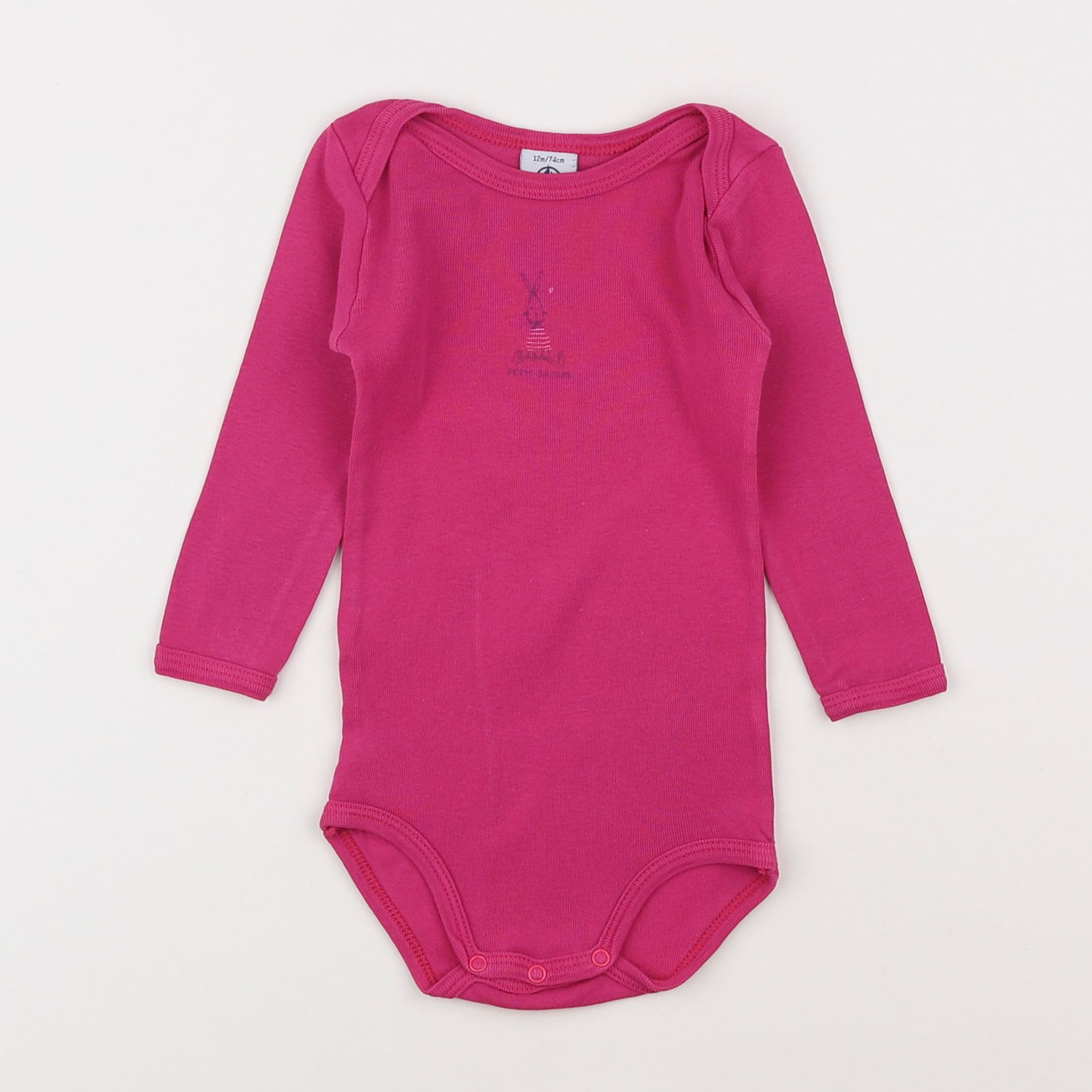 Petit Bateau - body rose - 12 mois