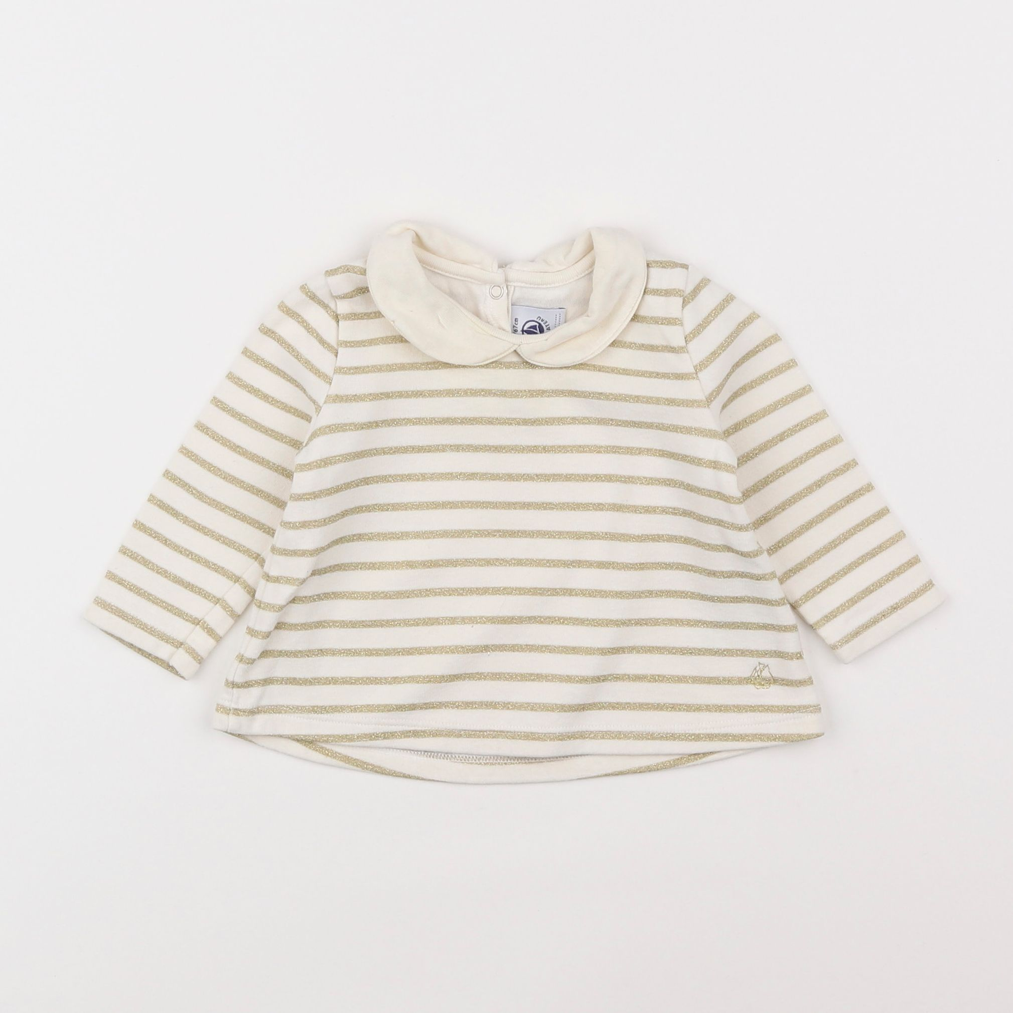 Petit Bateau - tee-shirt blanc, or - 6 mois