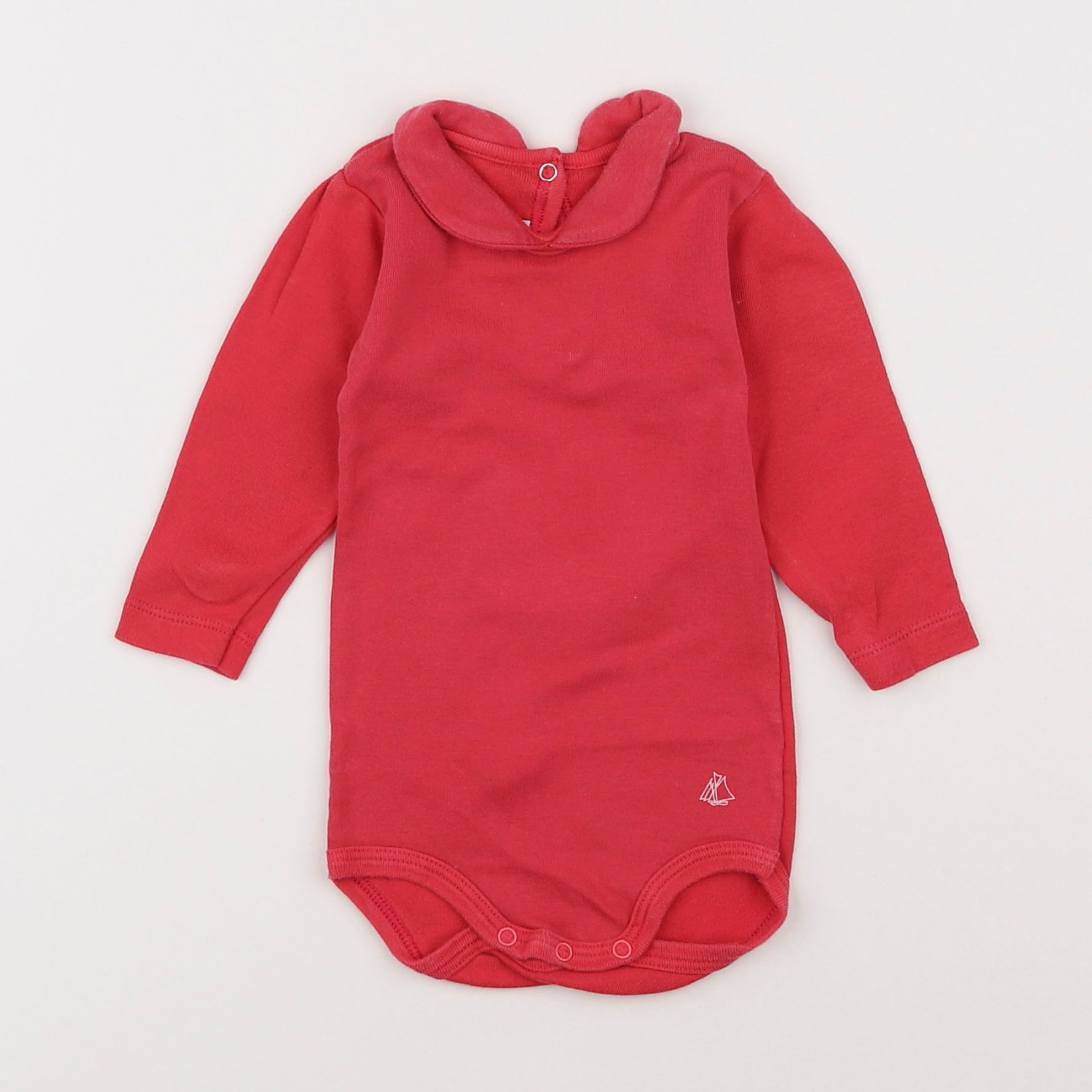 Petit Bateau - body à col rose - 6 mois