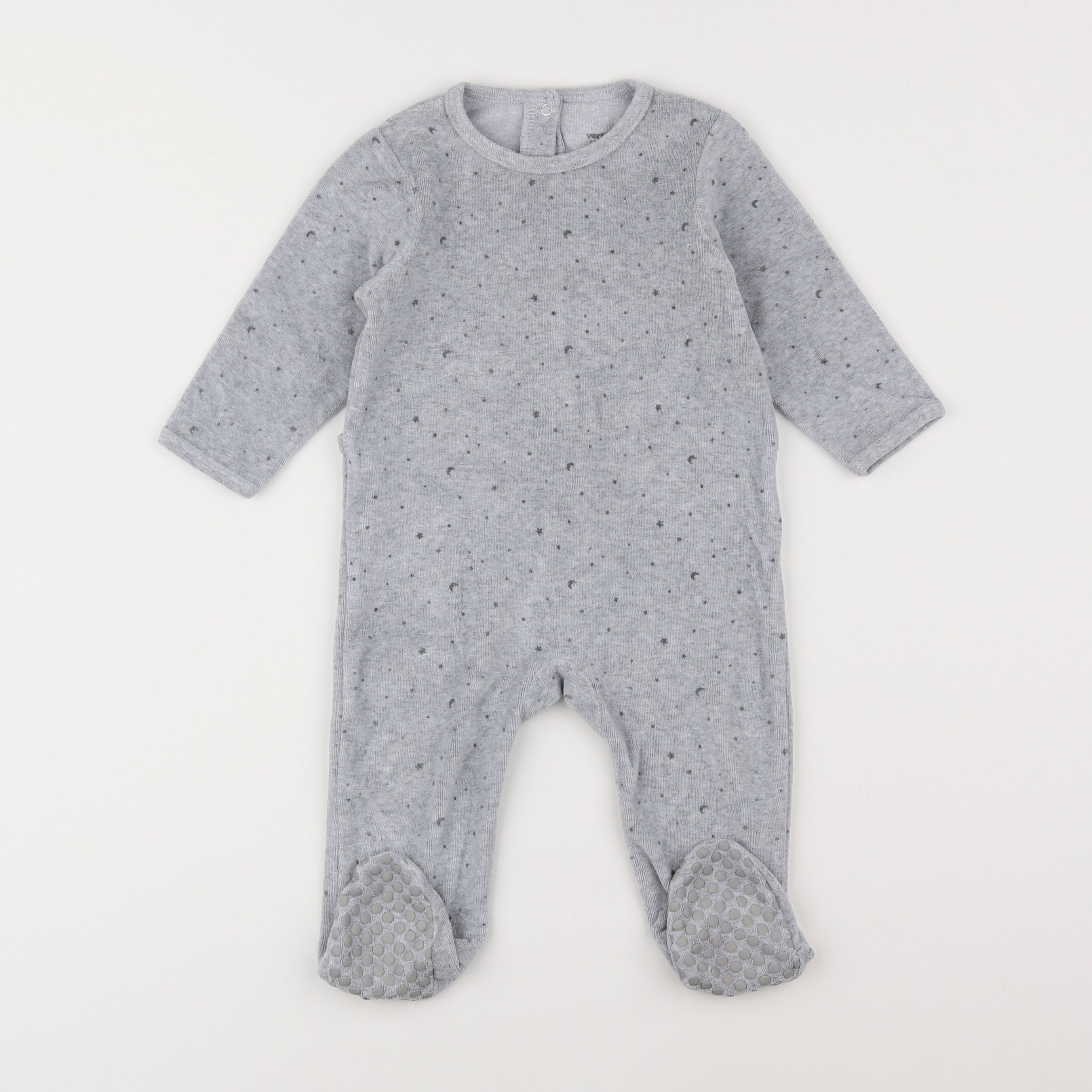 Vertbaudet - pyjama velours gris - 12 mois