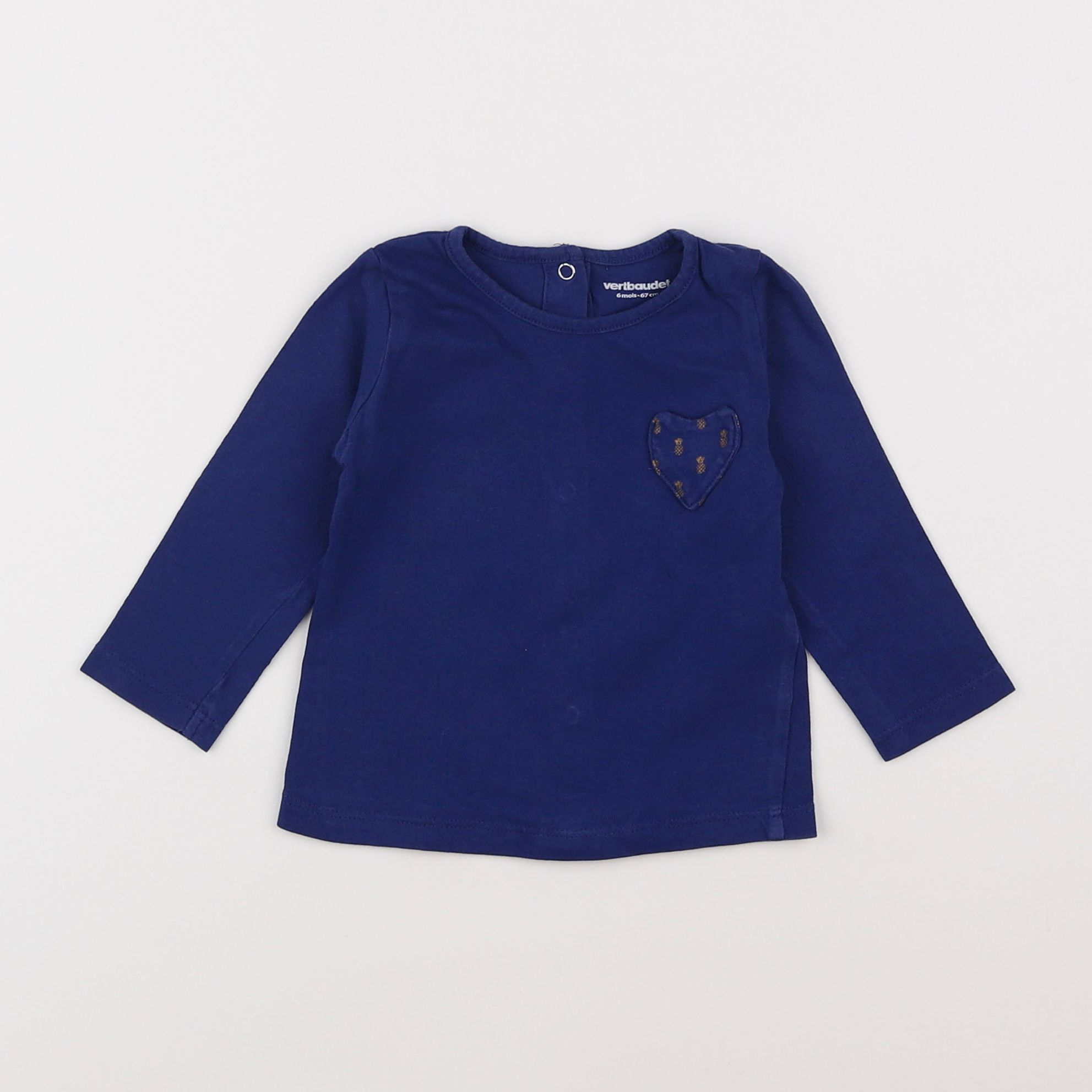 Vertbaudet - tee-shirt bleu - 6 mois