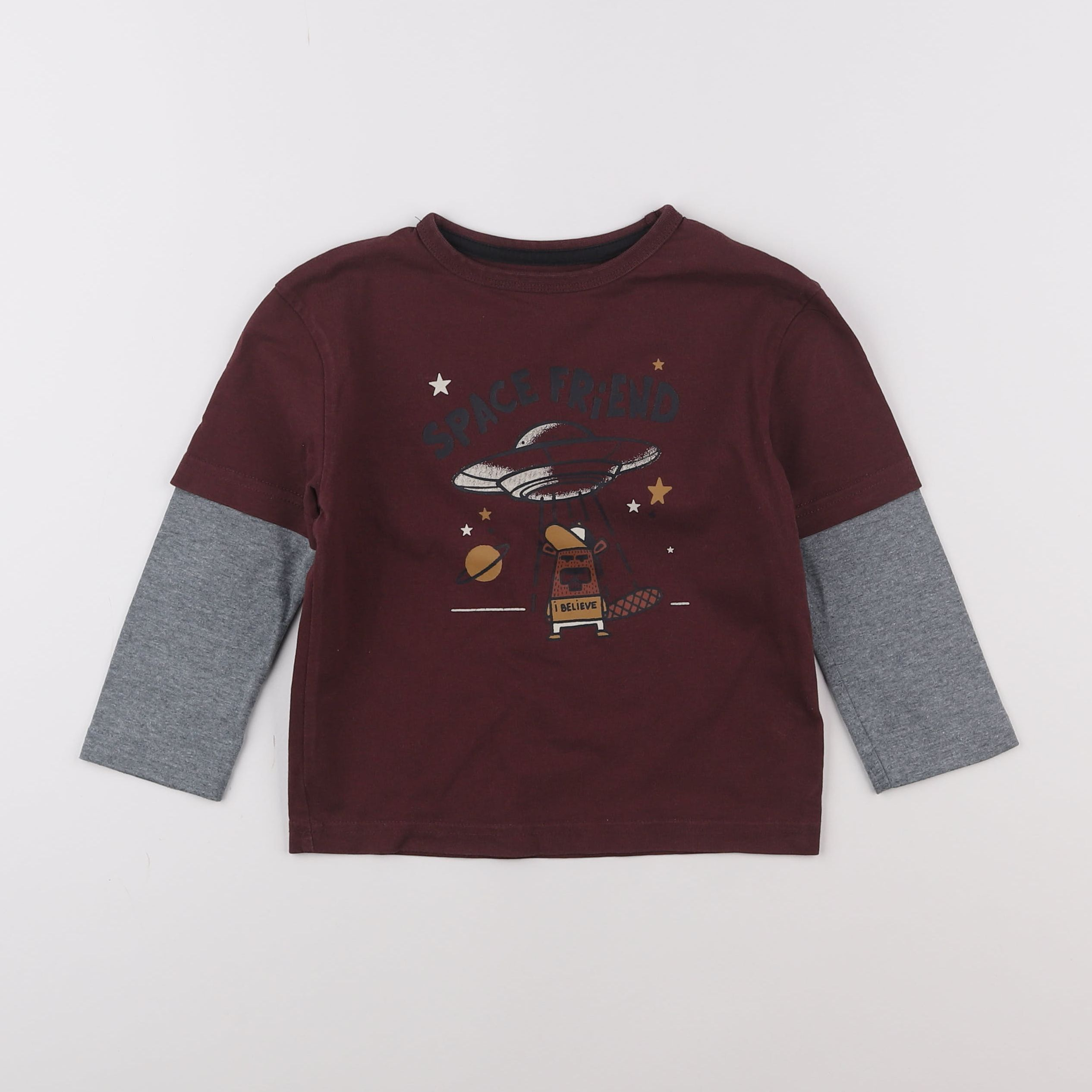 Vertbaudet - tee-shirt rouge - 4 ans