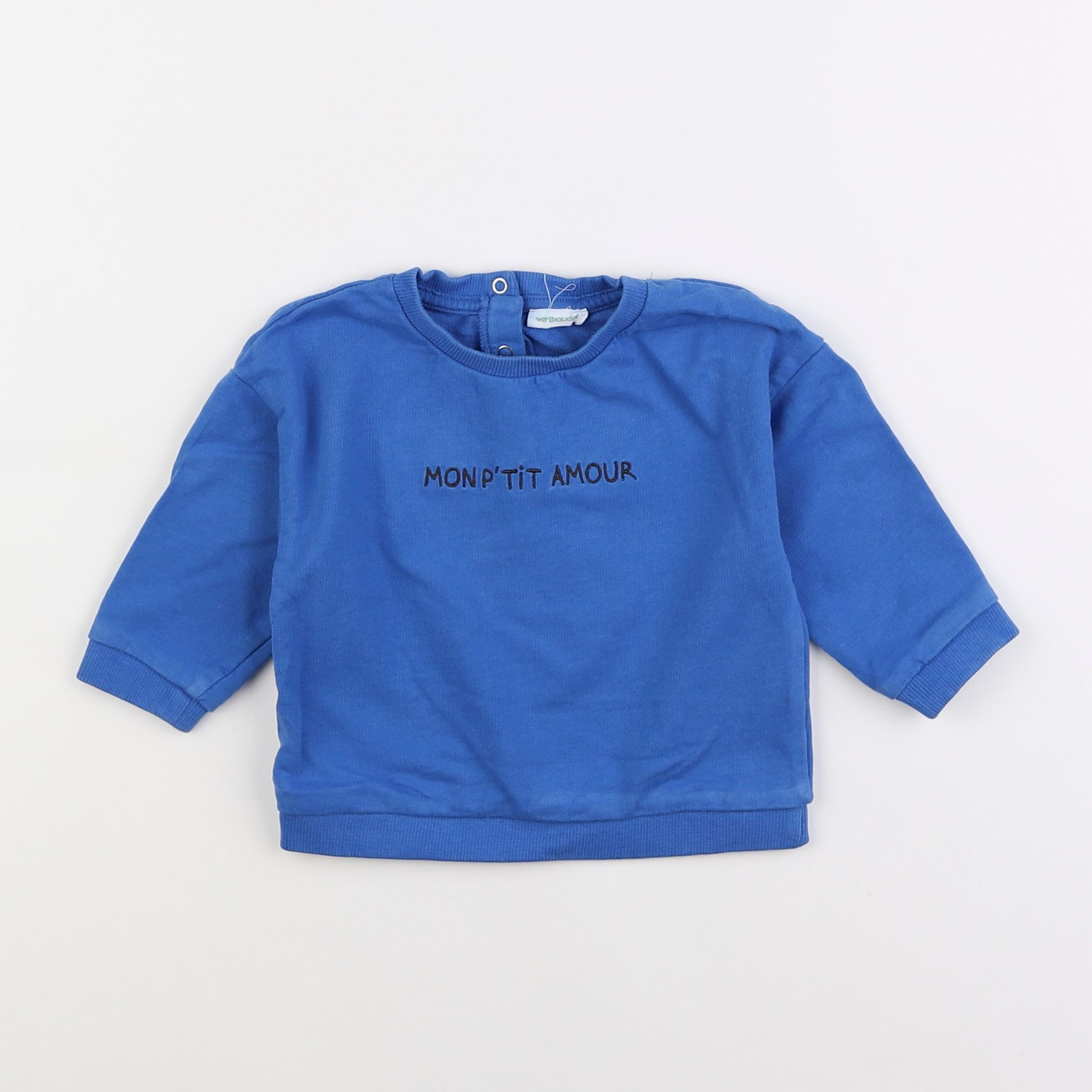 Vertbaudet - sweat bleu - 12 mois