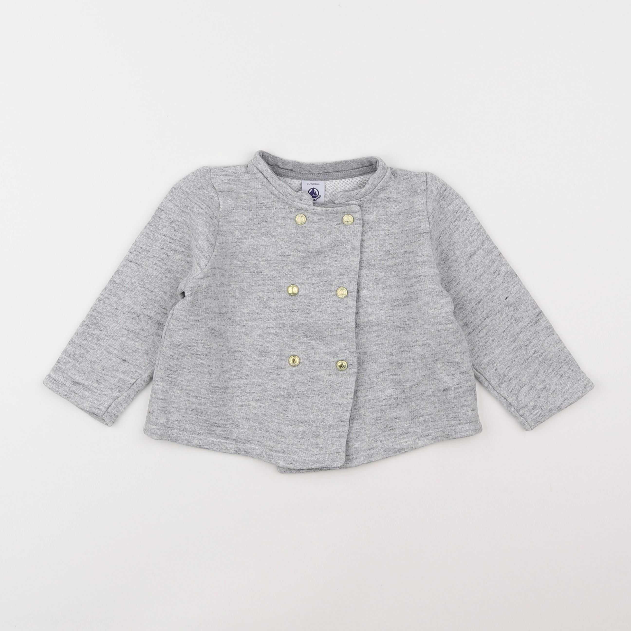 Petit Bateau - sweat gris - 2 ans