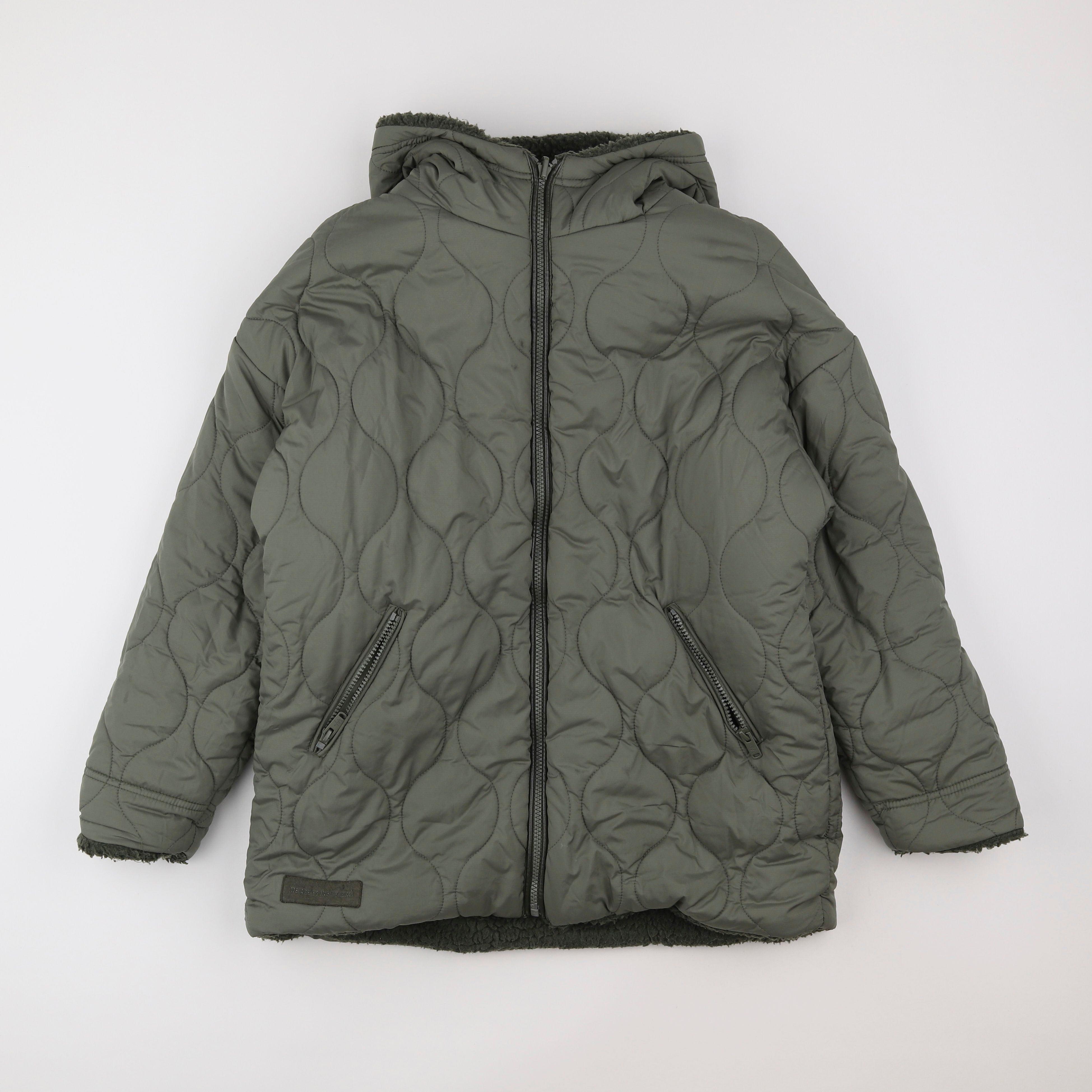 IKKS - manteau réversible vert - 12/13 ans