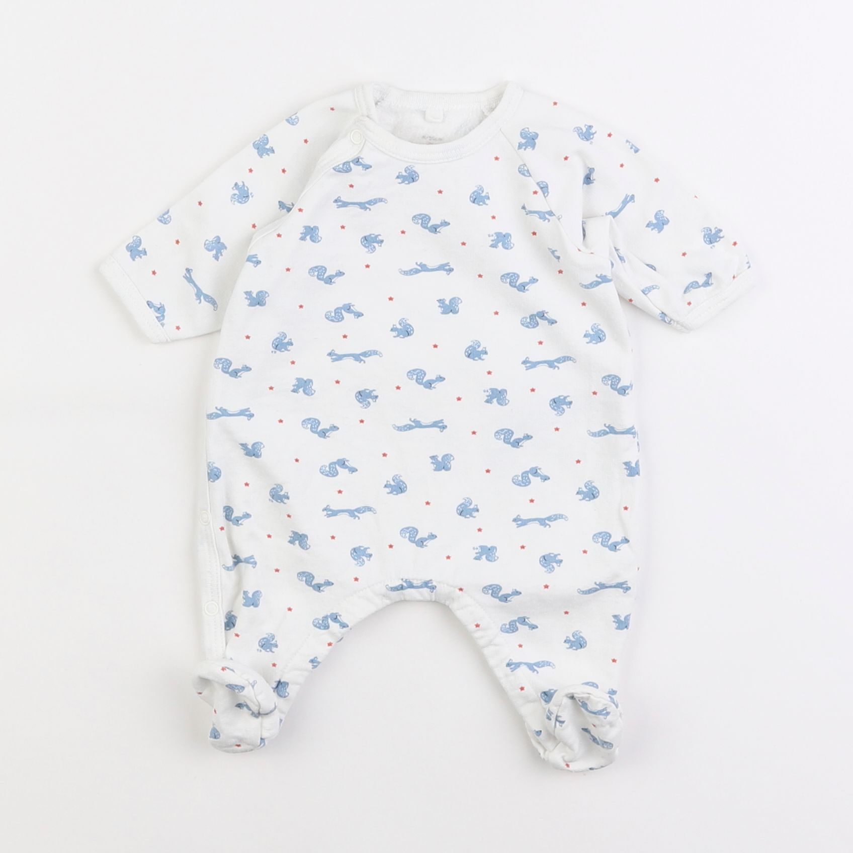 Petit Bateau - pyjama coton blanc - 0 mois