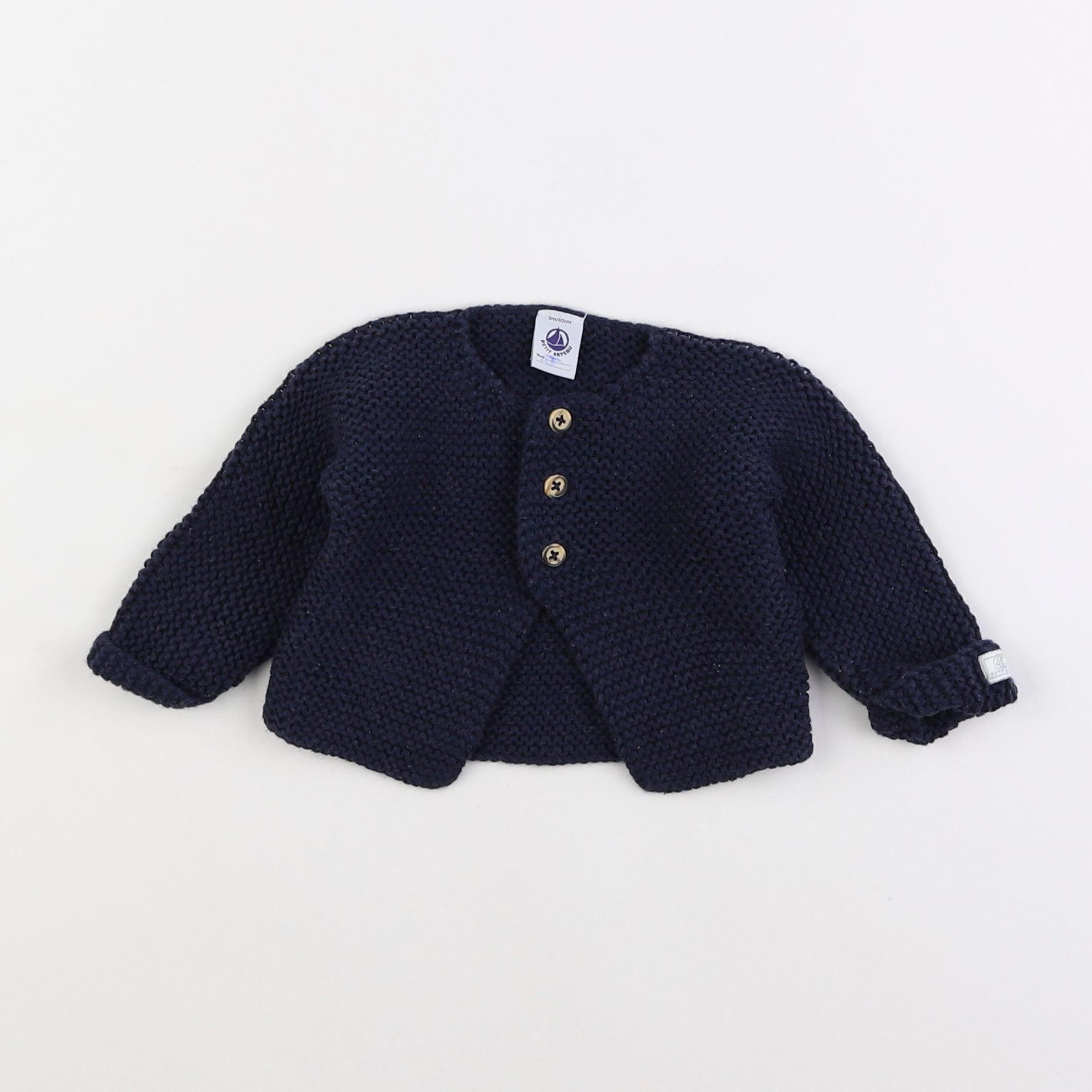 Petit Bateau - gilet bleu - 3 mois